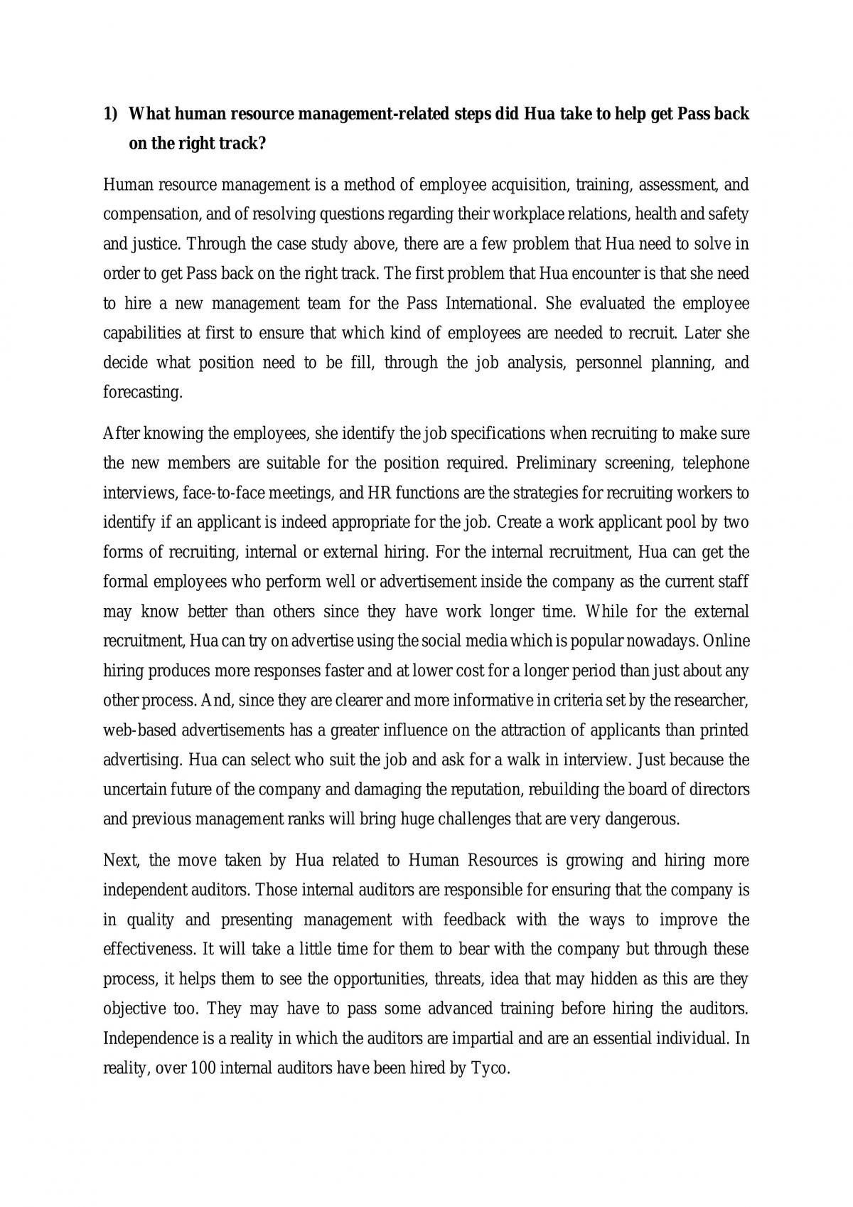 Human resource management assignment - Page 1