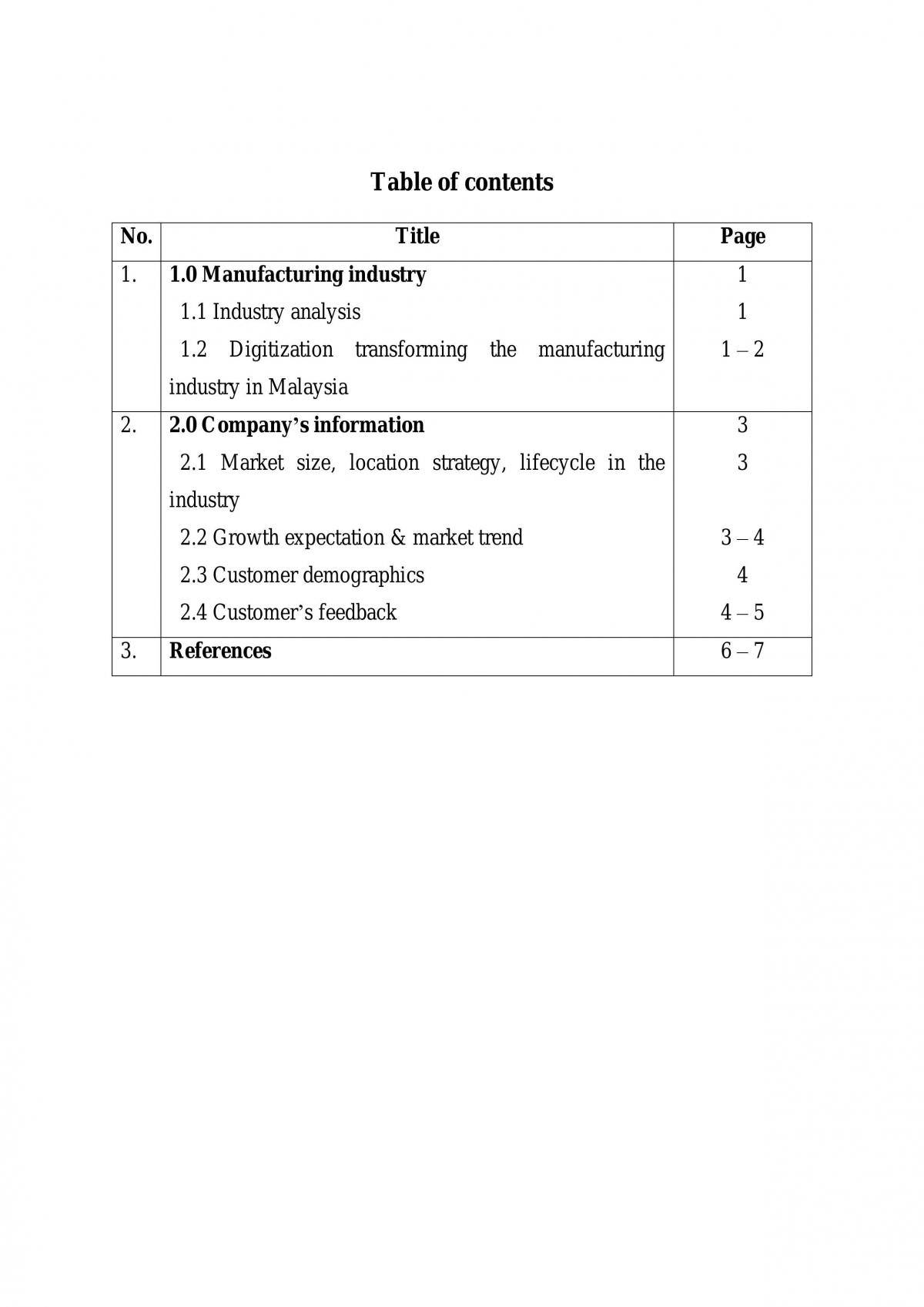 Industry analysis of manufacturing industry in Malaysia - Page 1