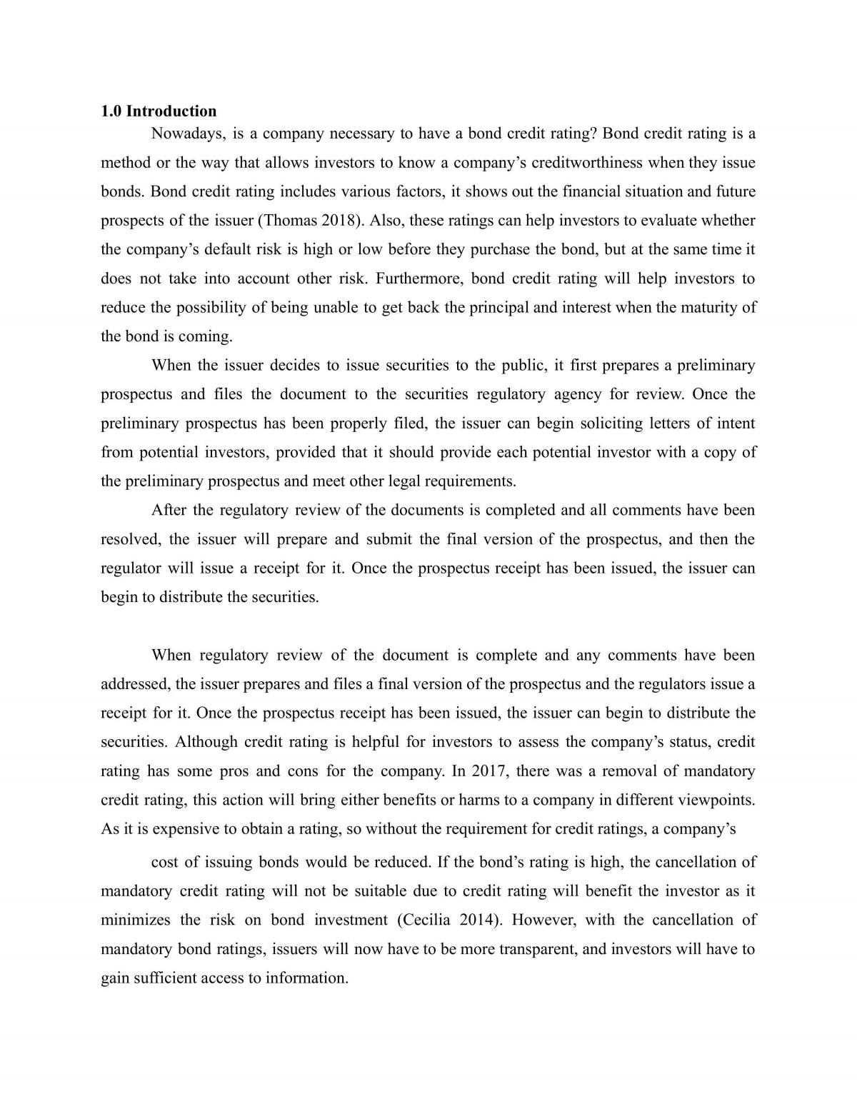 The Essay of Bond Analysis  - Page 1