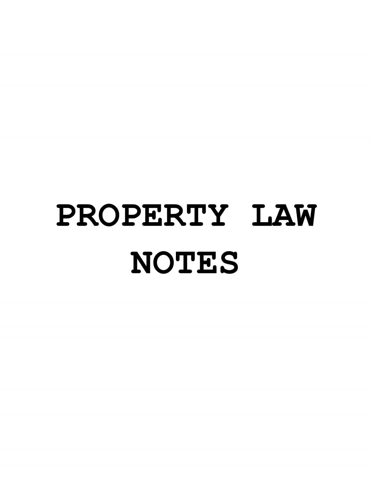 Property Law Notes  - Page 1