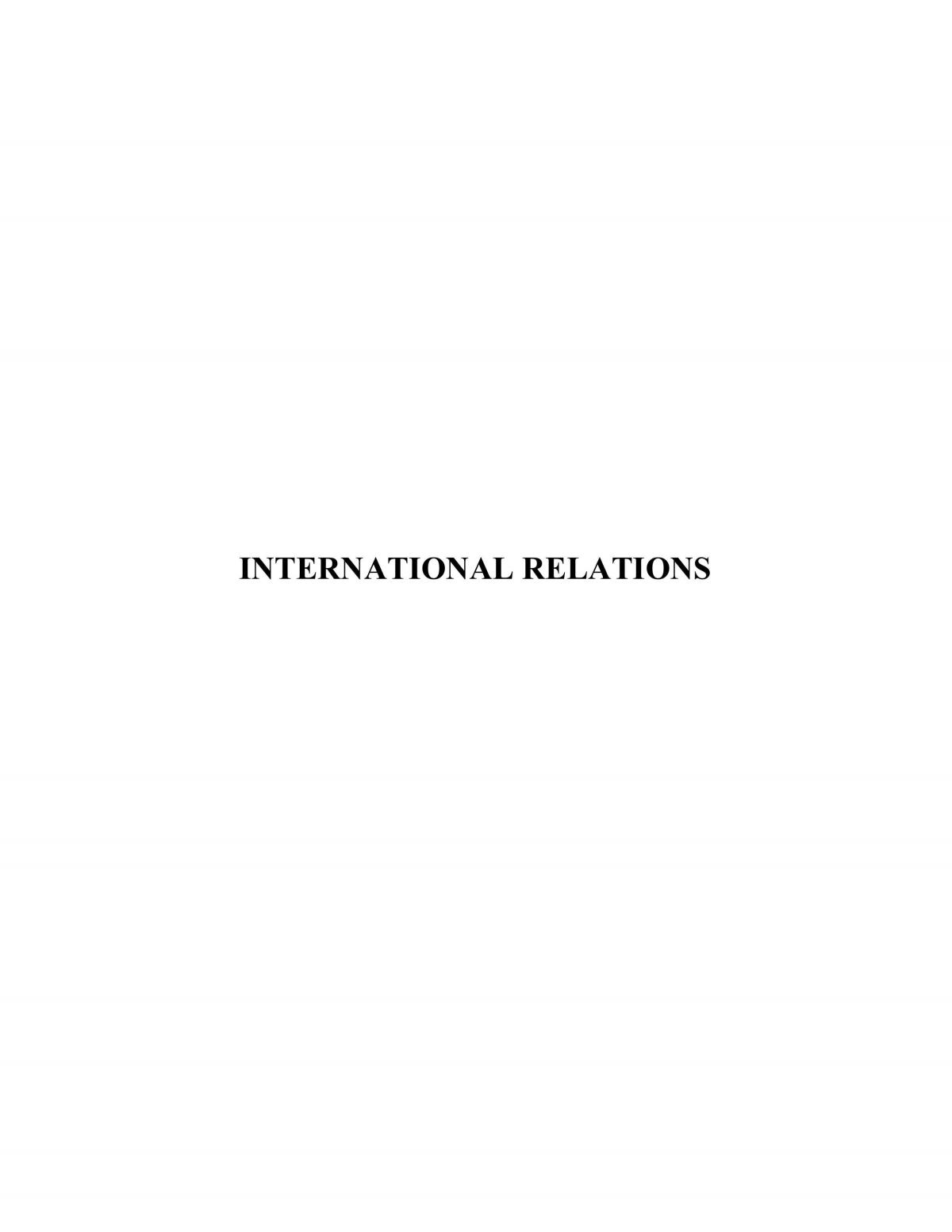 International Relations - Page 1