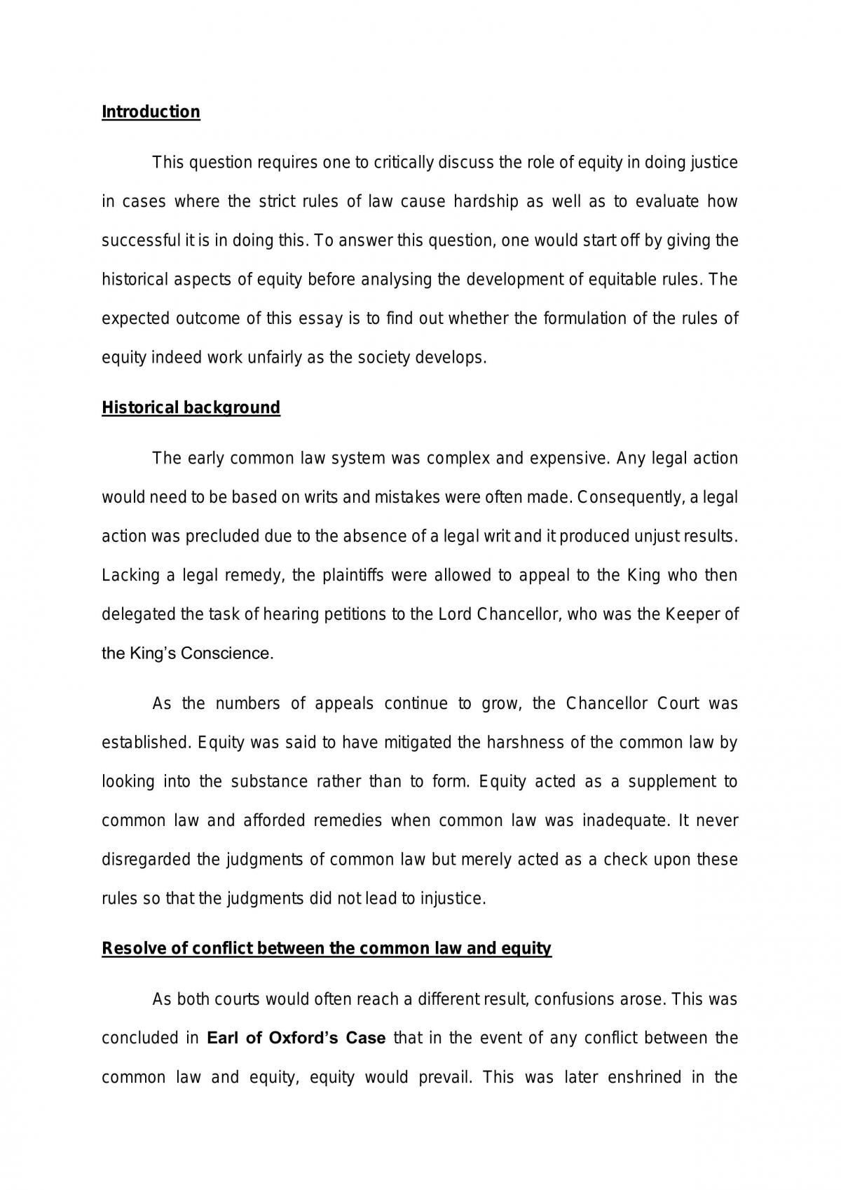 Equity Law essay - Page 1