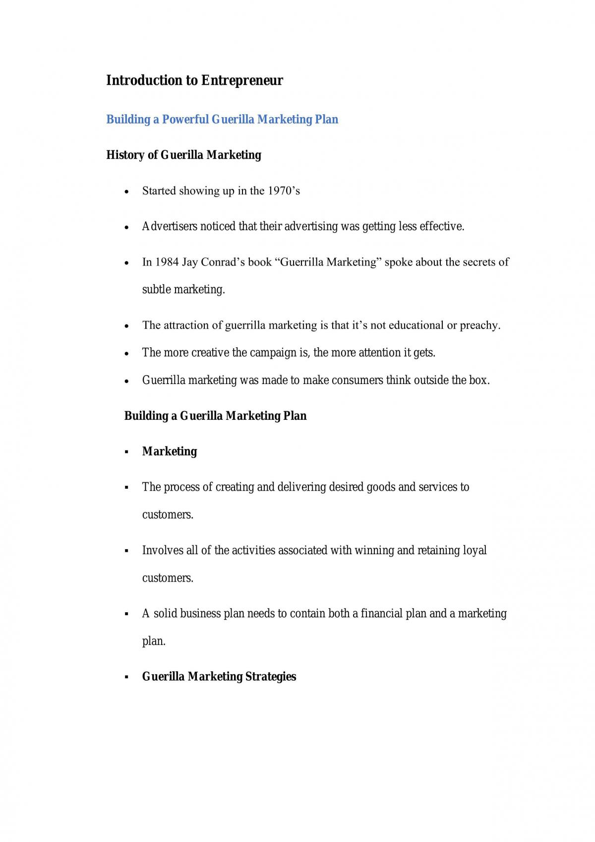 Introduction to Entrepreneur Notes  - Page 1
