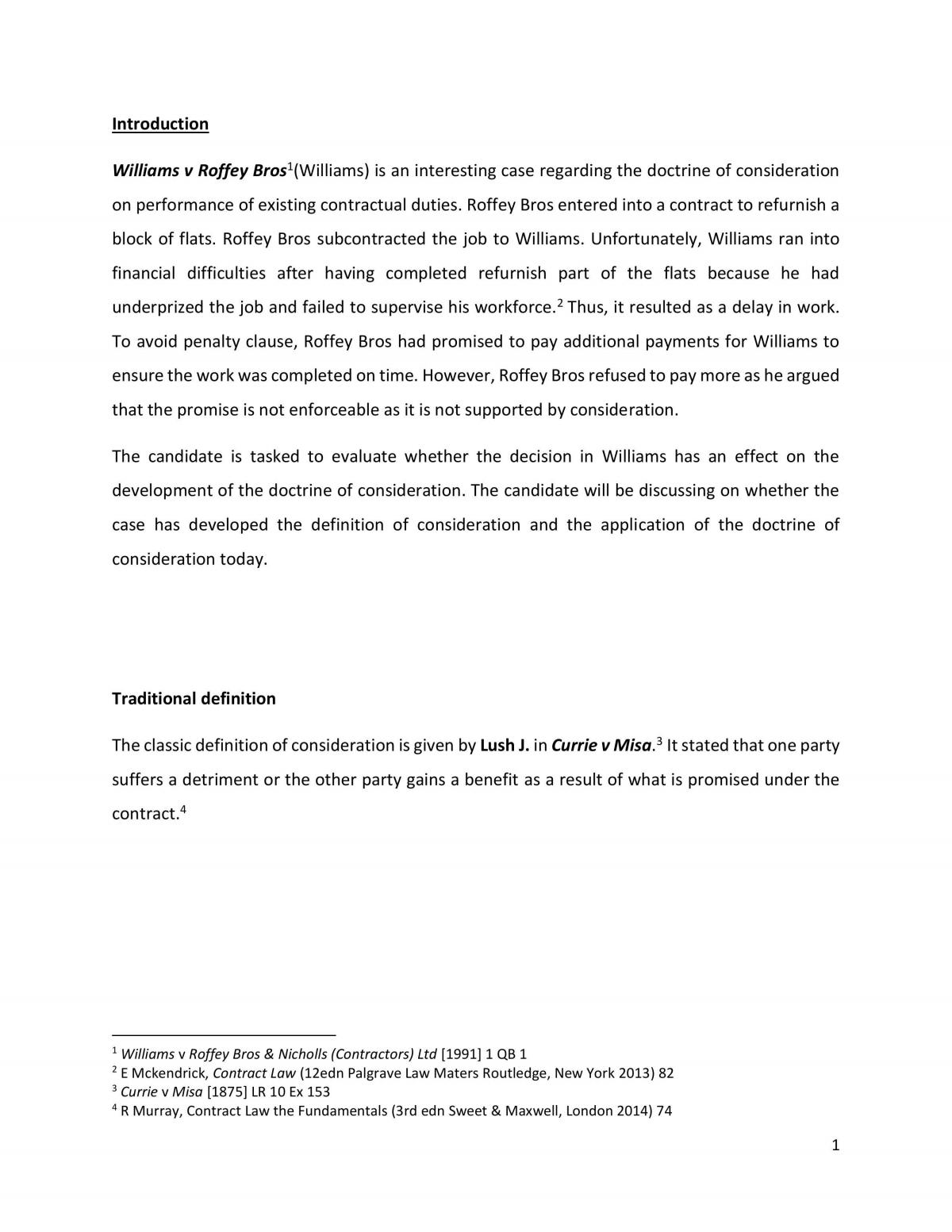 Williams v Roffey Bros - Page 1