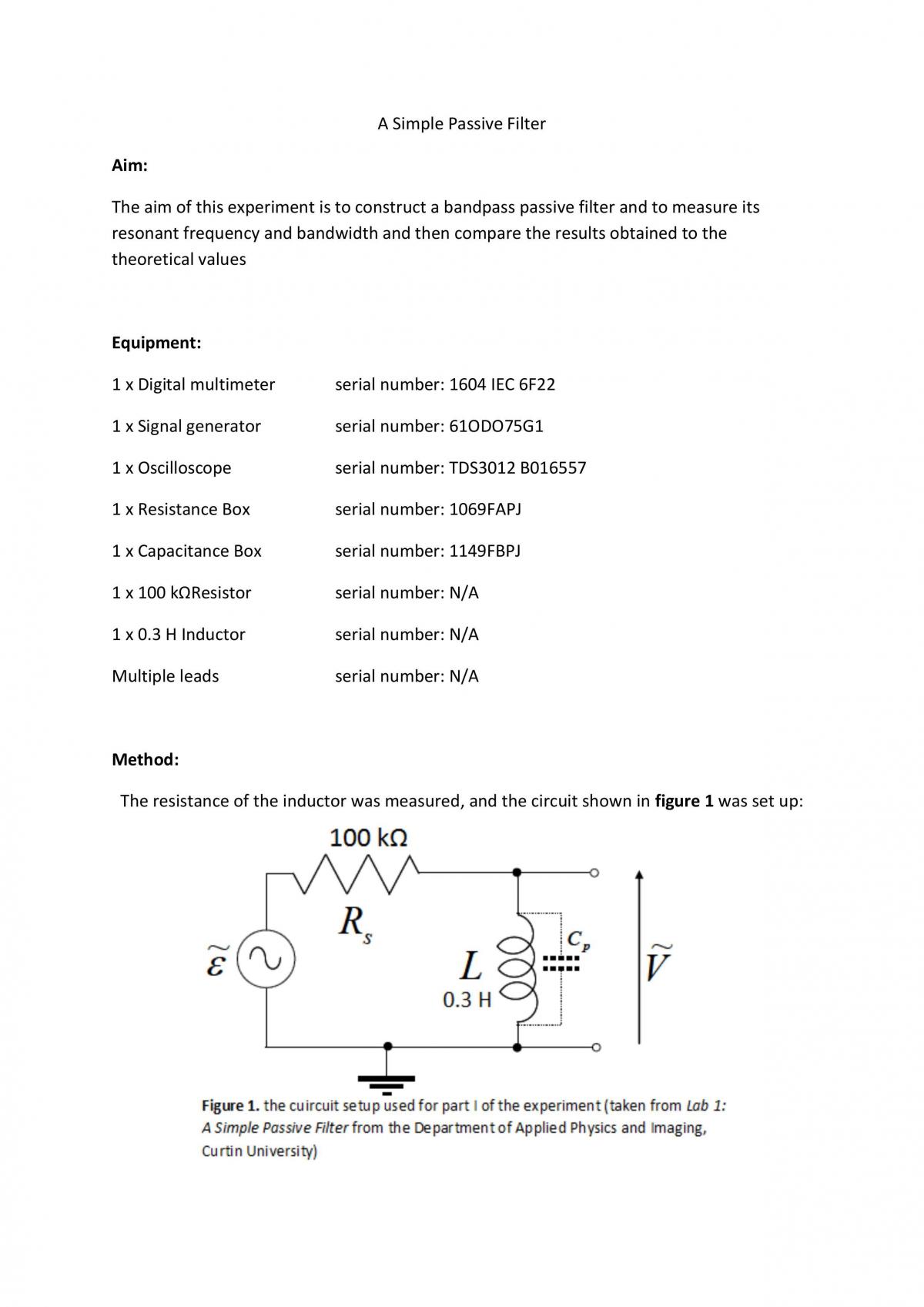 A Simple Passive Filter - Page 1