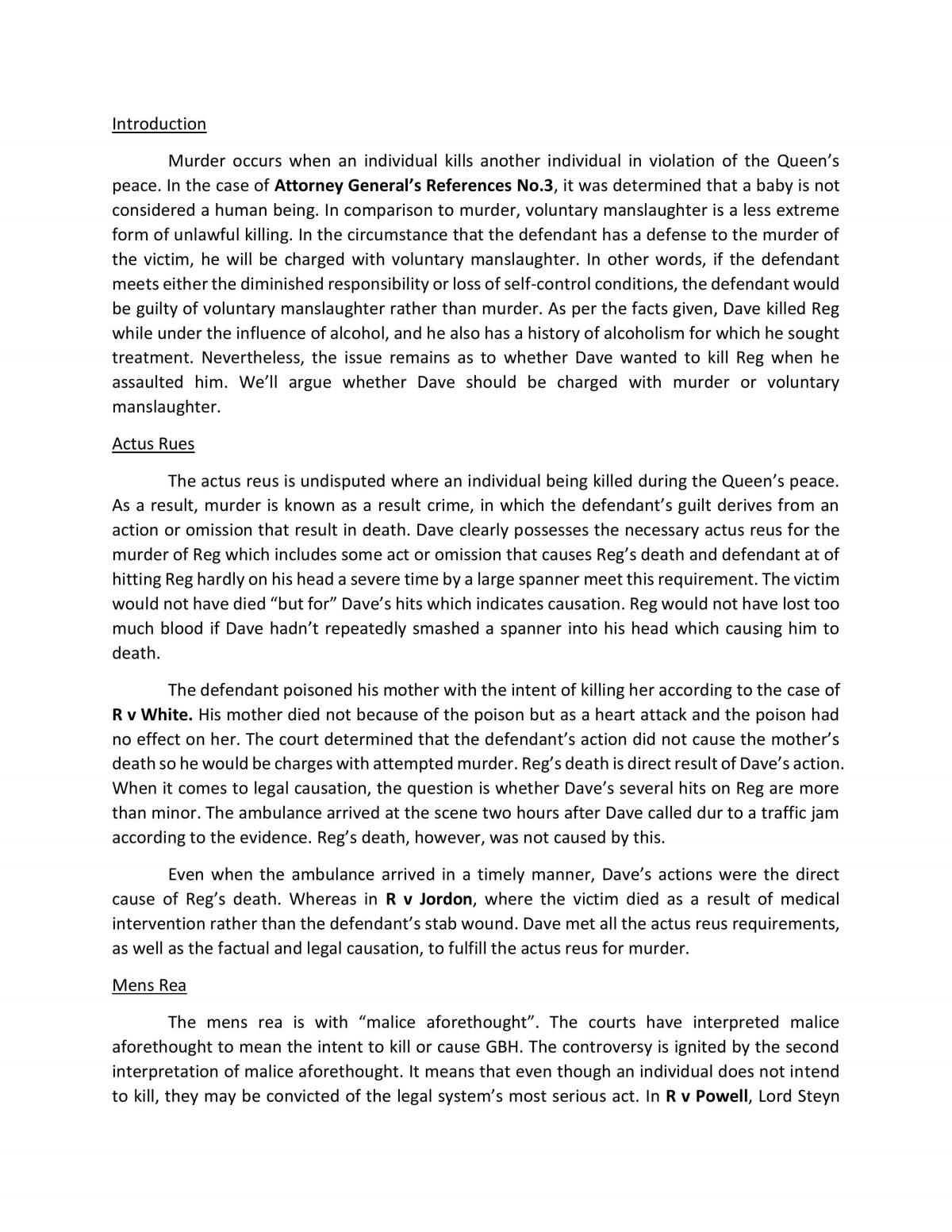 Murder or Manslaughter Problem Solving Question - Page 2