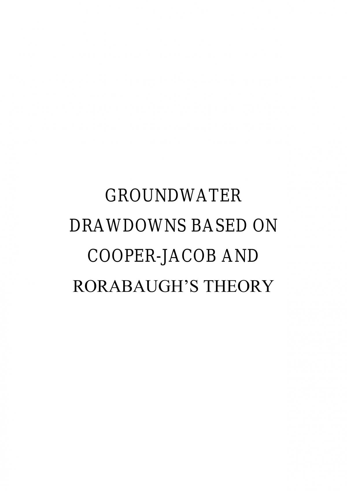 Groundwater Drawdowns - Page 1