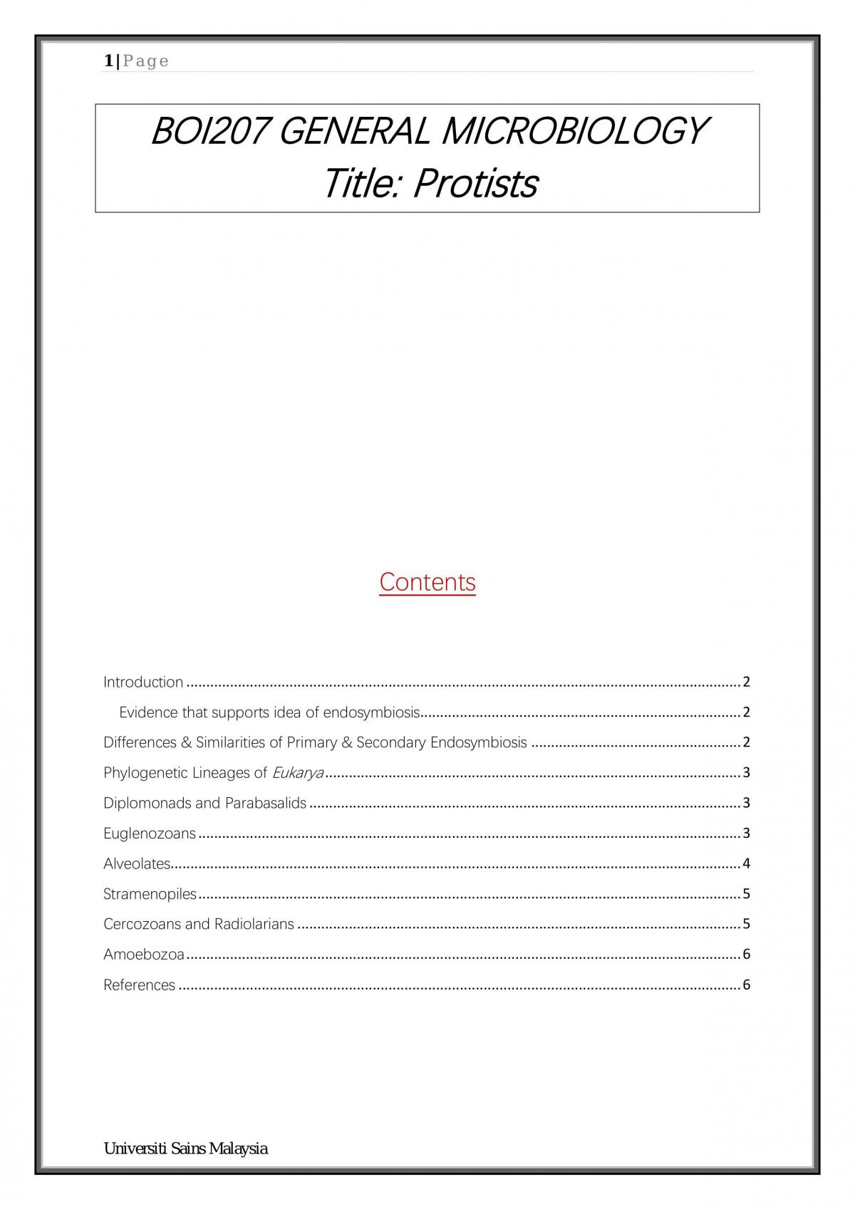 Protists - Page 1