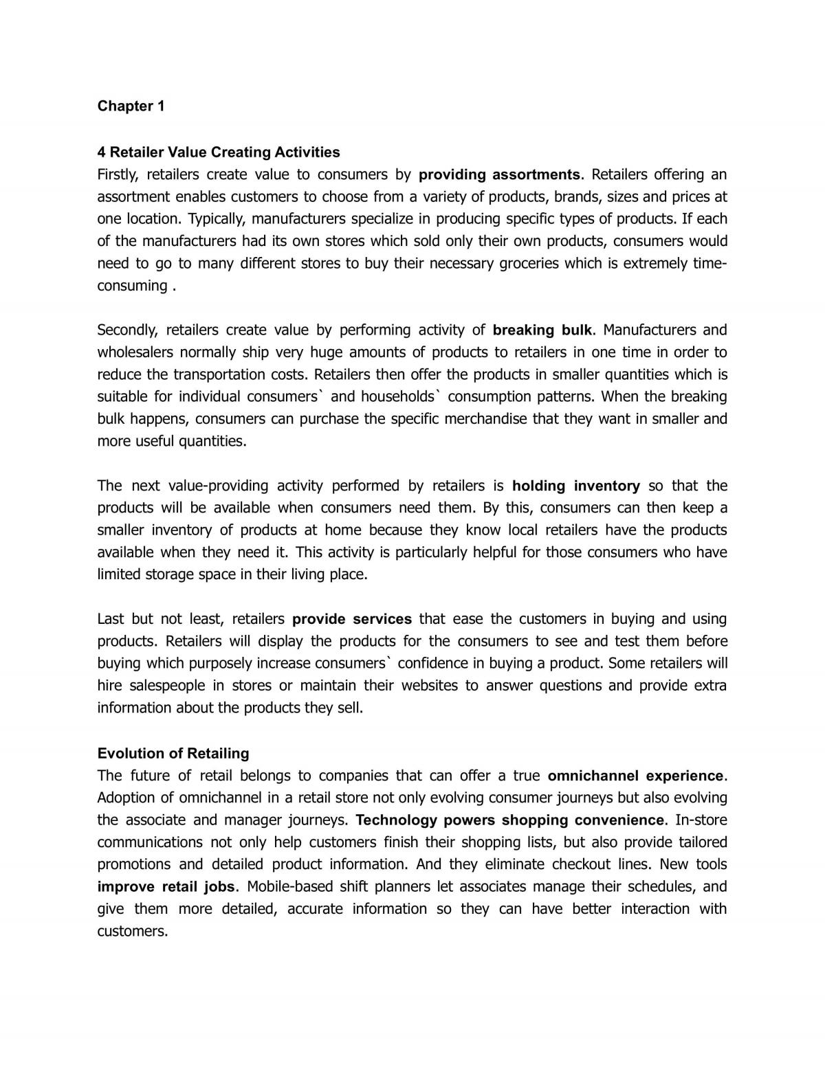 Retail Management Notes - Page 1