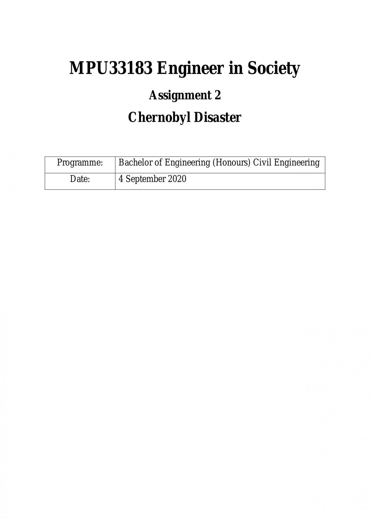 Chernobyl Disaster - Page 1