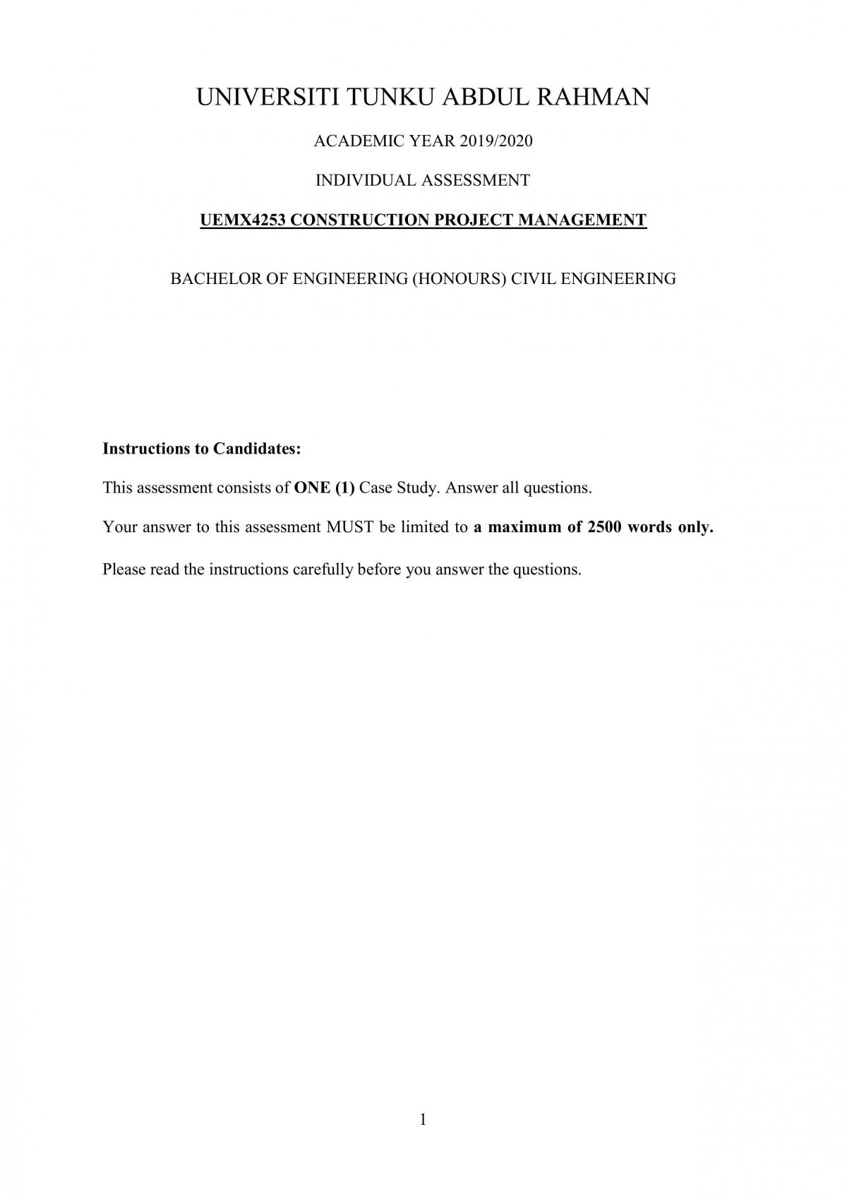 Case Study of Craig Construction - Page 1
