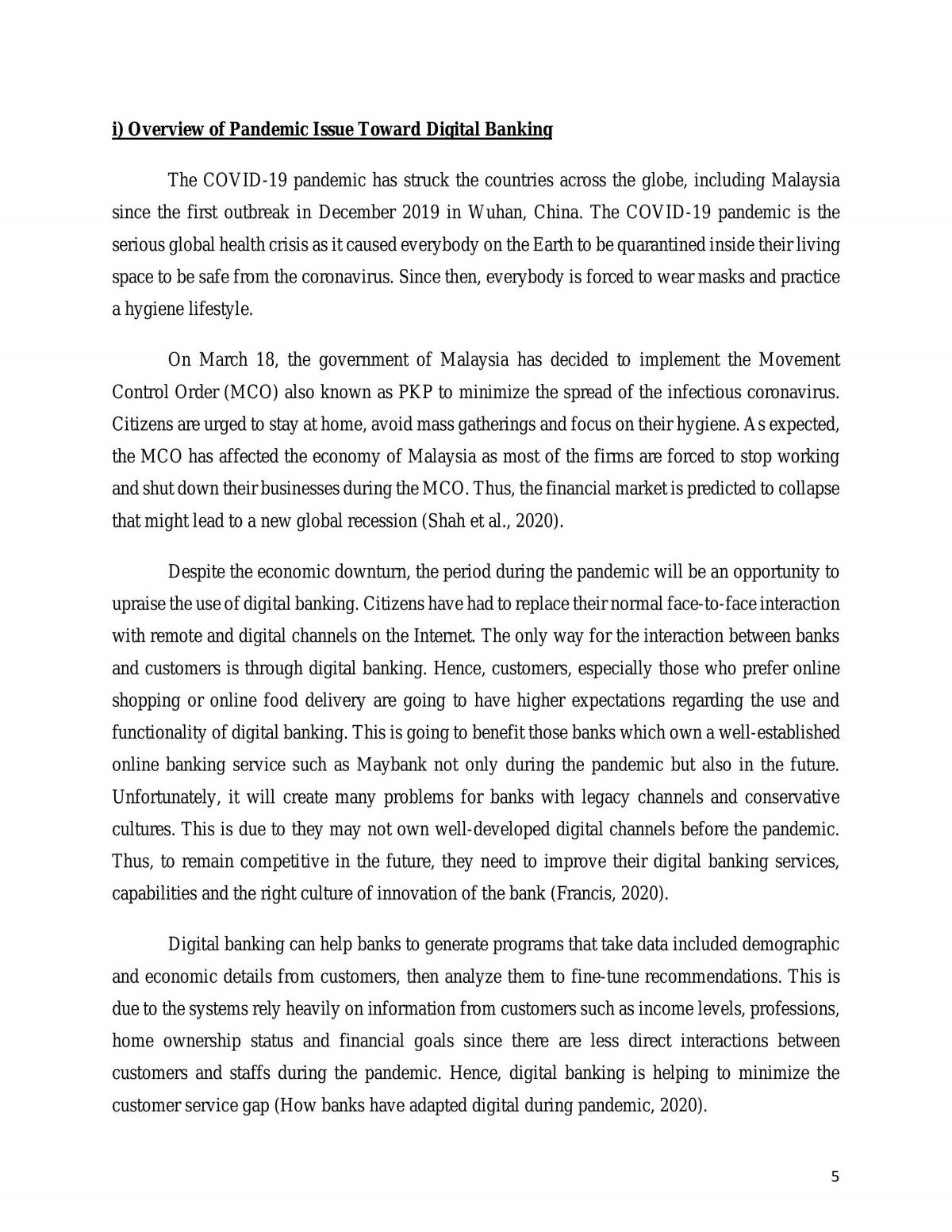 Financial Institutions Operations Assignment - Page 1