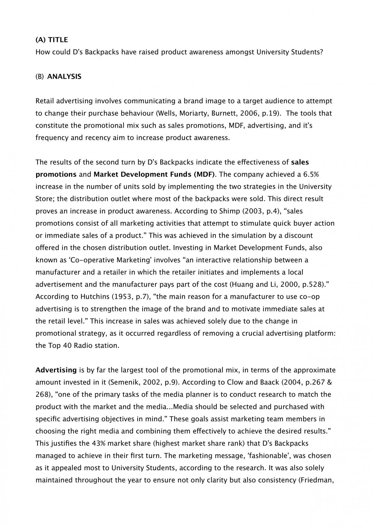 Marketing Simulation Analysis - Page 1