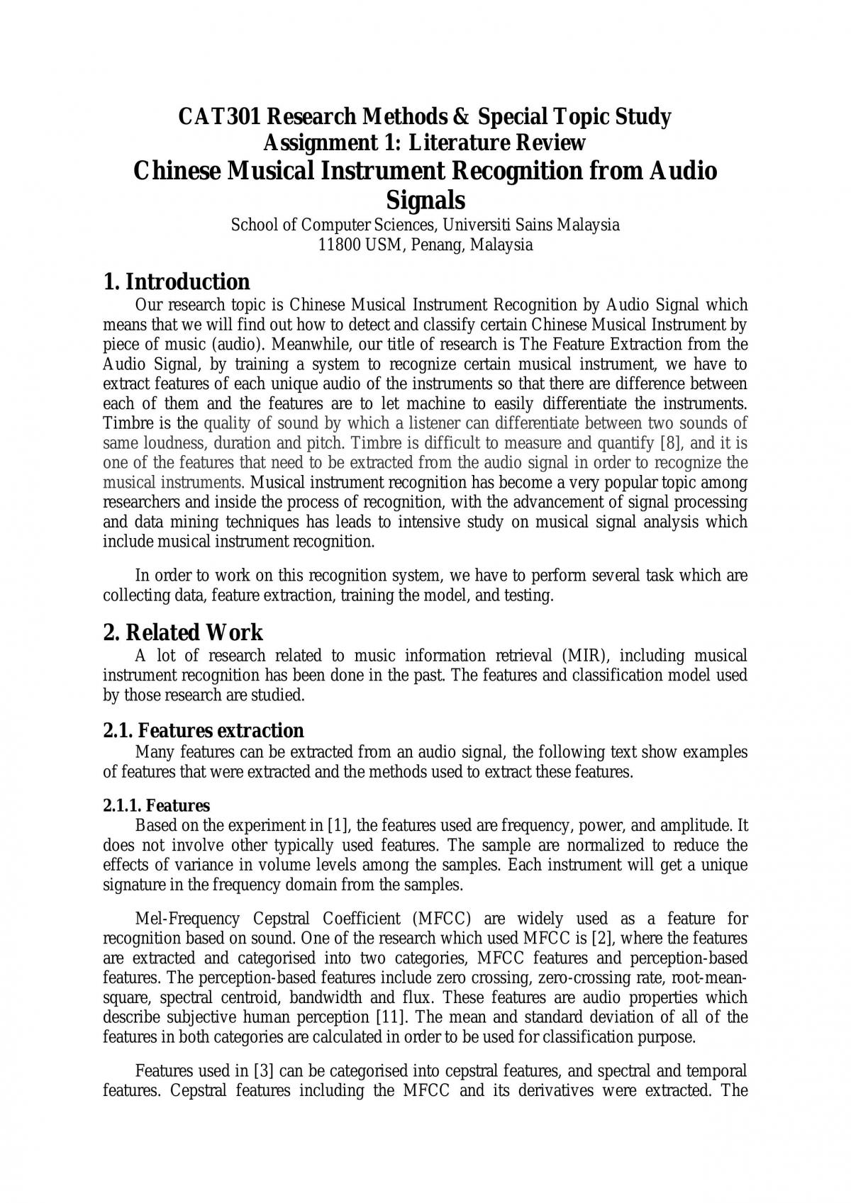 CAT301 Assignment 1 Literature Review 1819 - Page 1