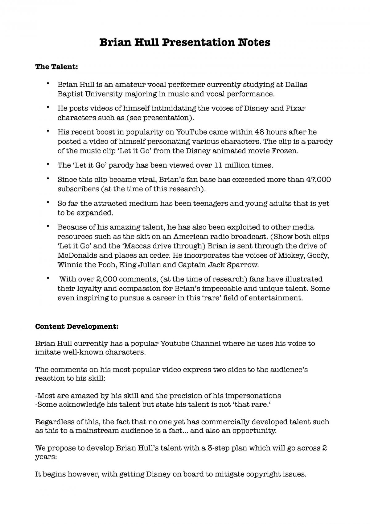 Commercialising Talent - Page 1