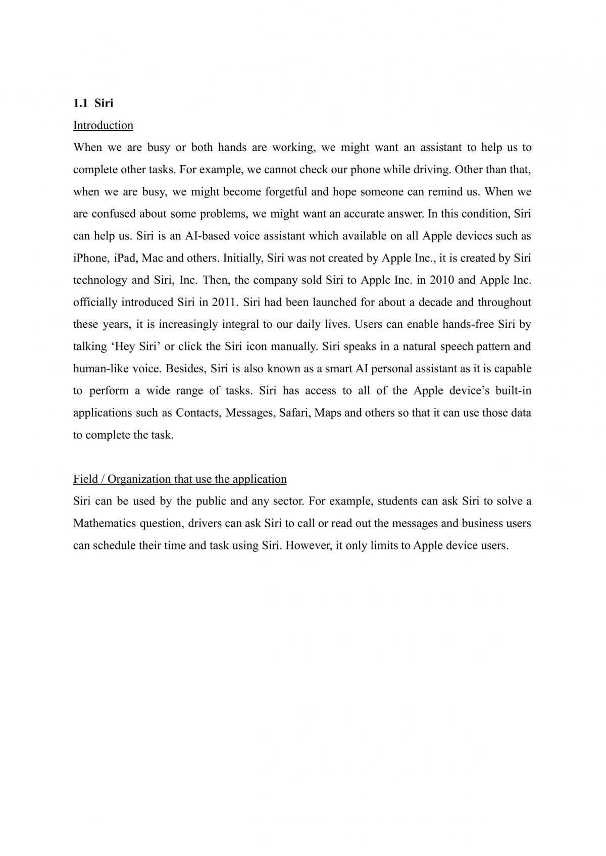 Essay discussing three application systems  - Page 1