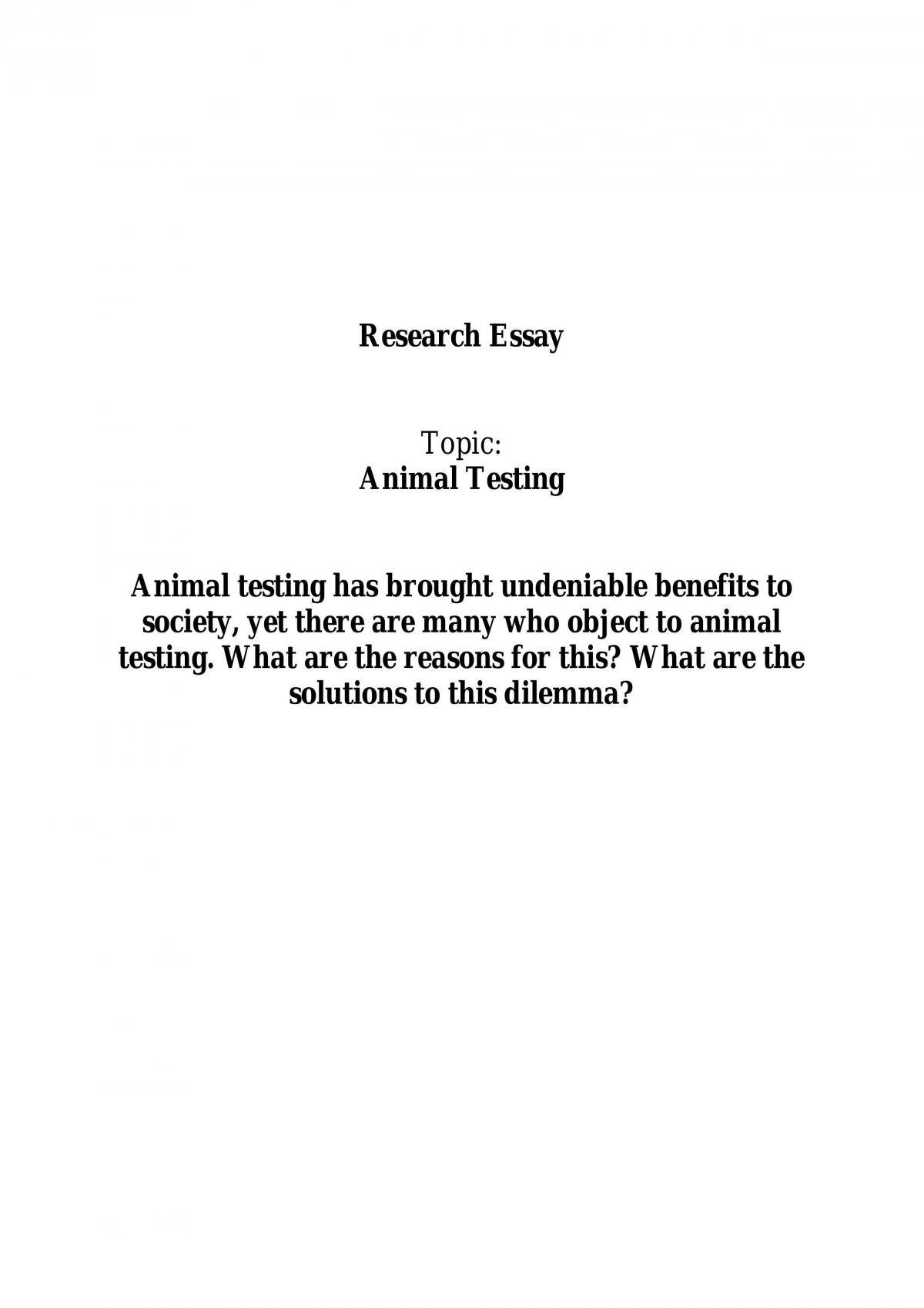 animal testing argumentative essay conclusion
