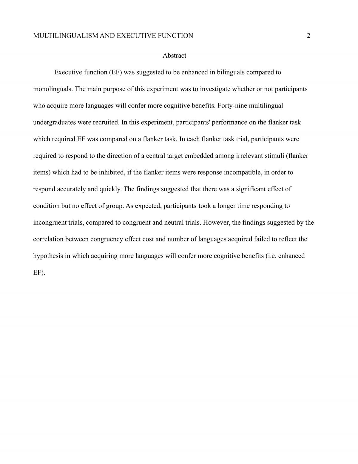 Flanker Task Report - Page 1