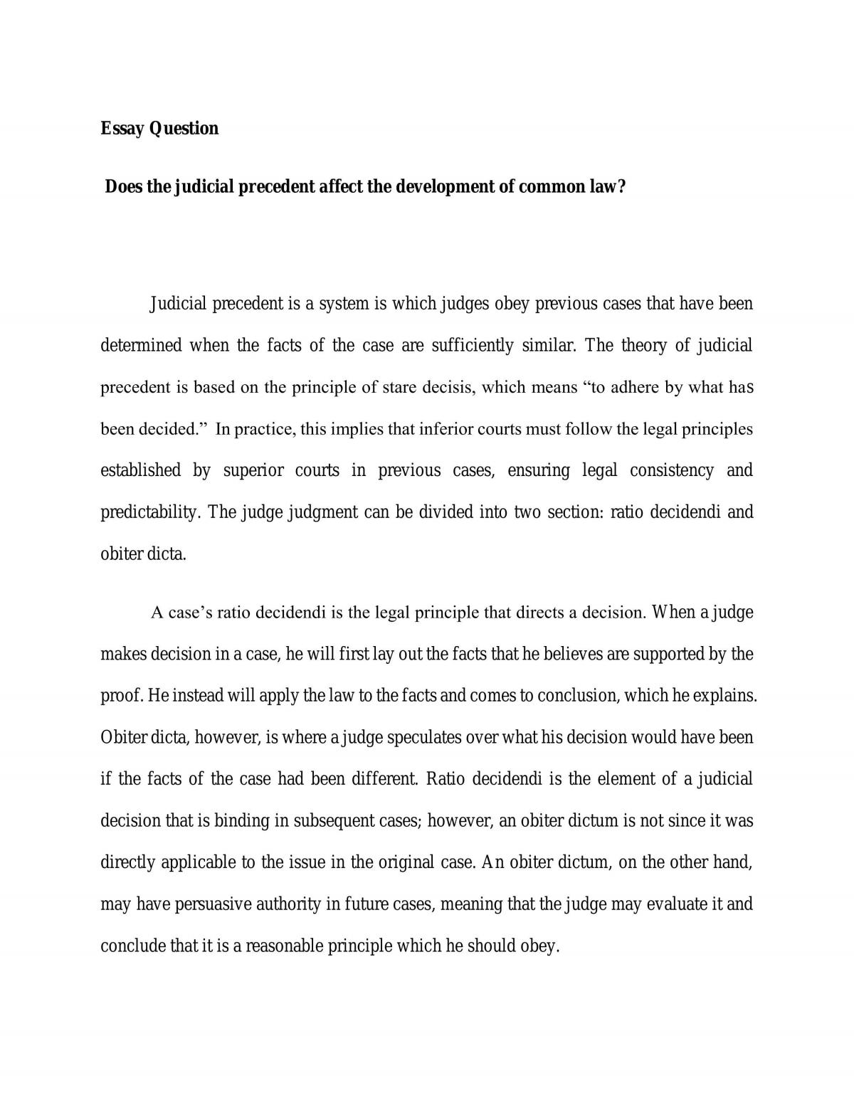 Development of common law essay  - Page 1
