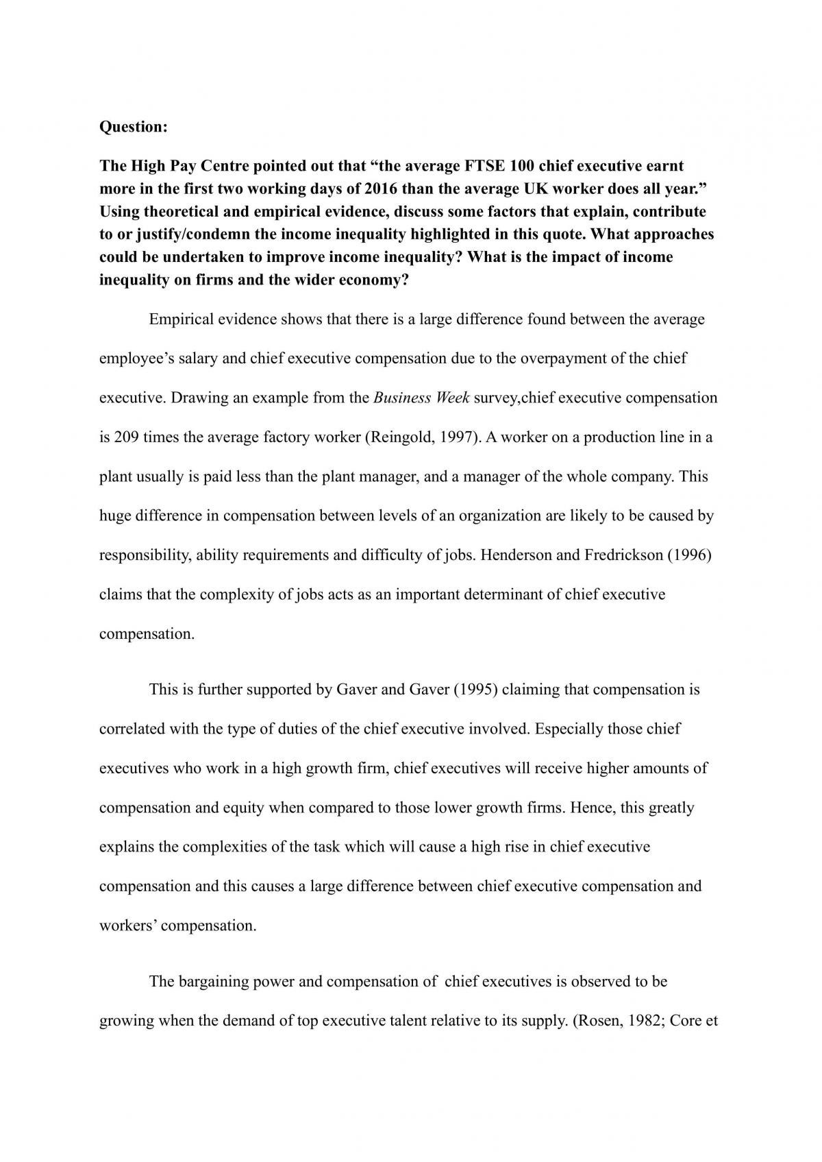 Issues of Executive Compensation - Page 1