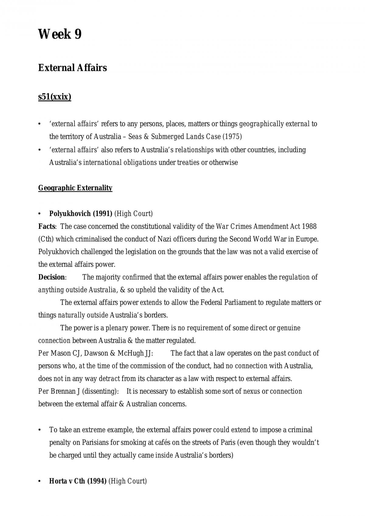 External Affairs - Page 1