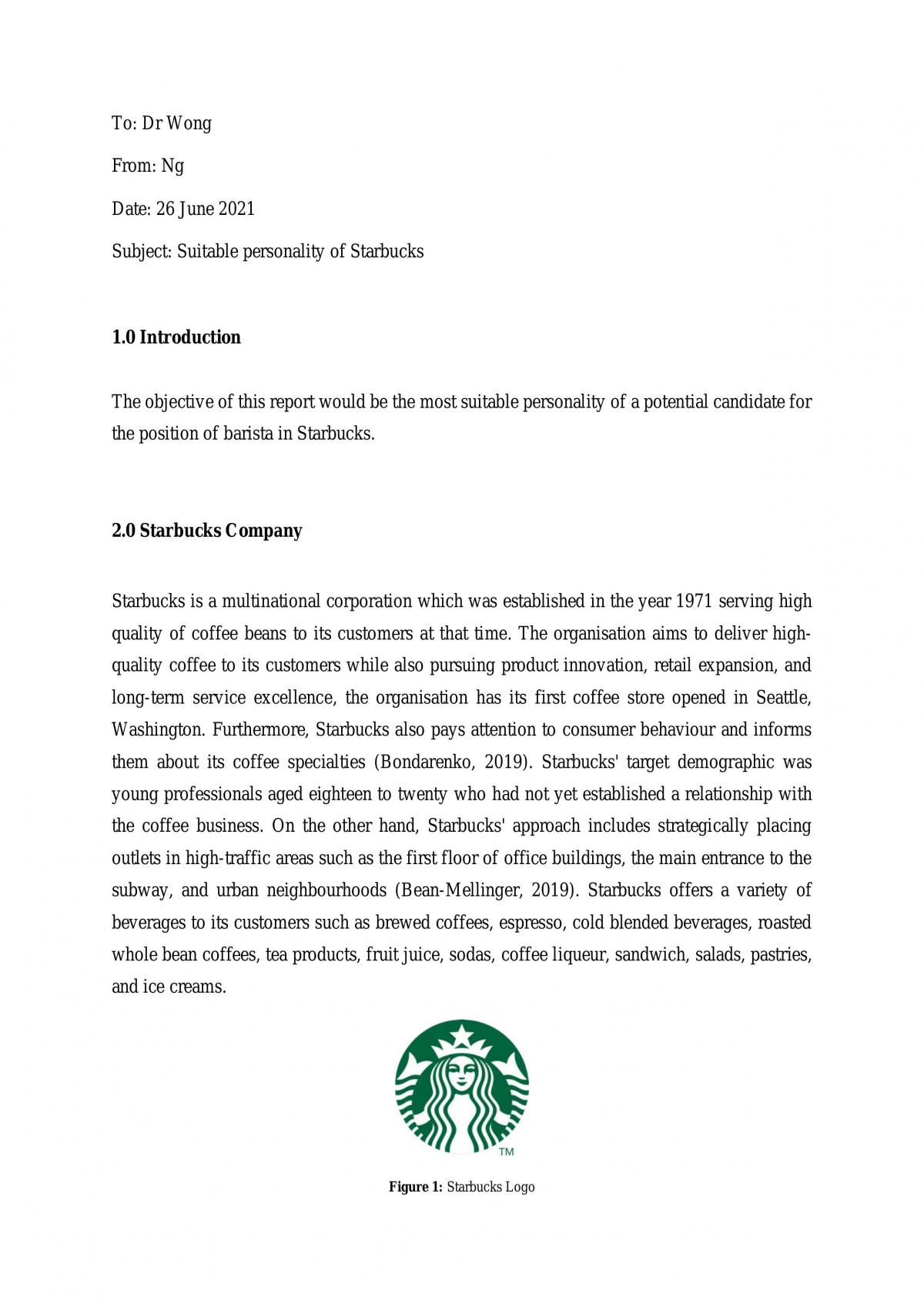 Suitable personality of Starbucks - Page 1
