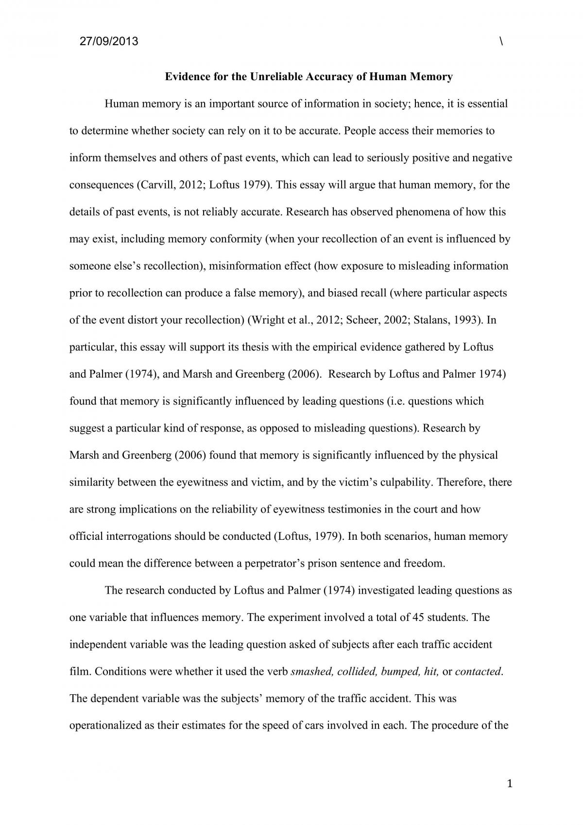 Psyc1020 Report - Page 1