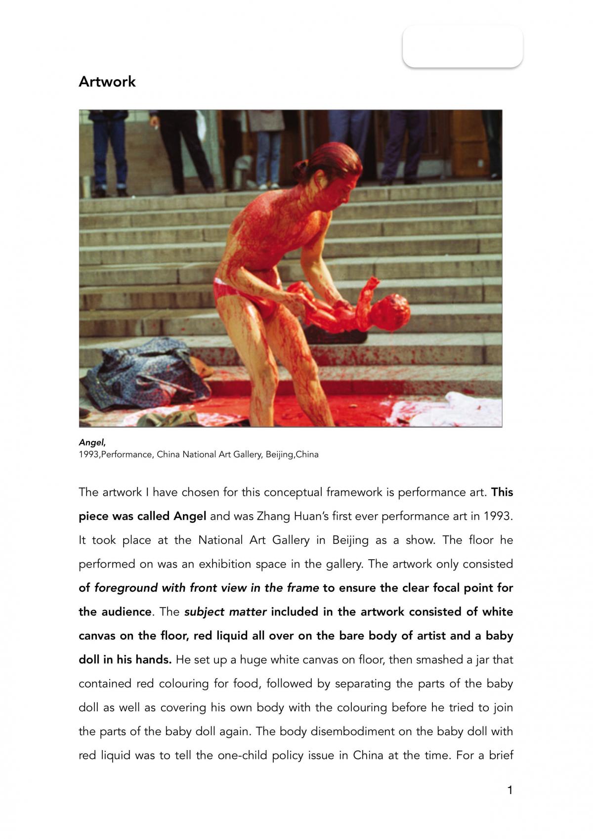 Research on Conceptual Framework for Performance Art - Page 1