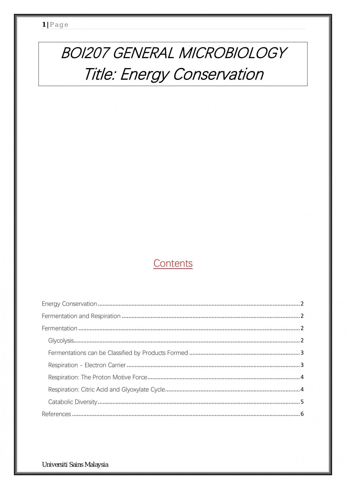 Energy Conservation - Page 1
