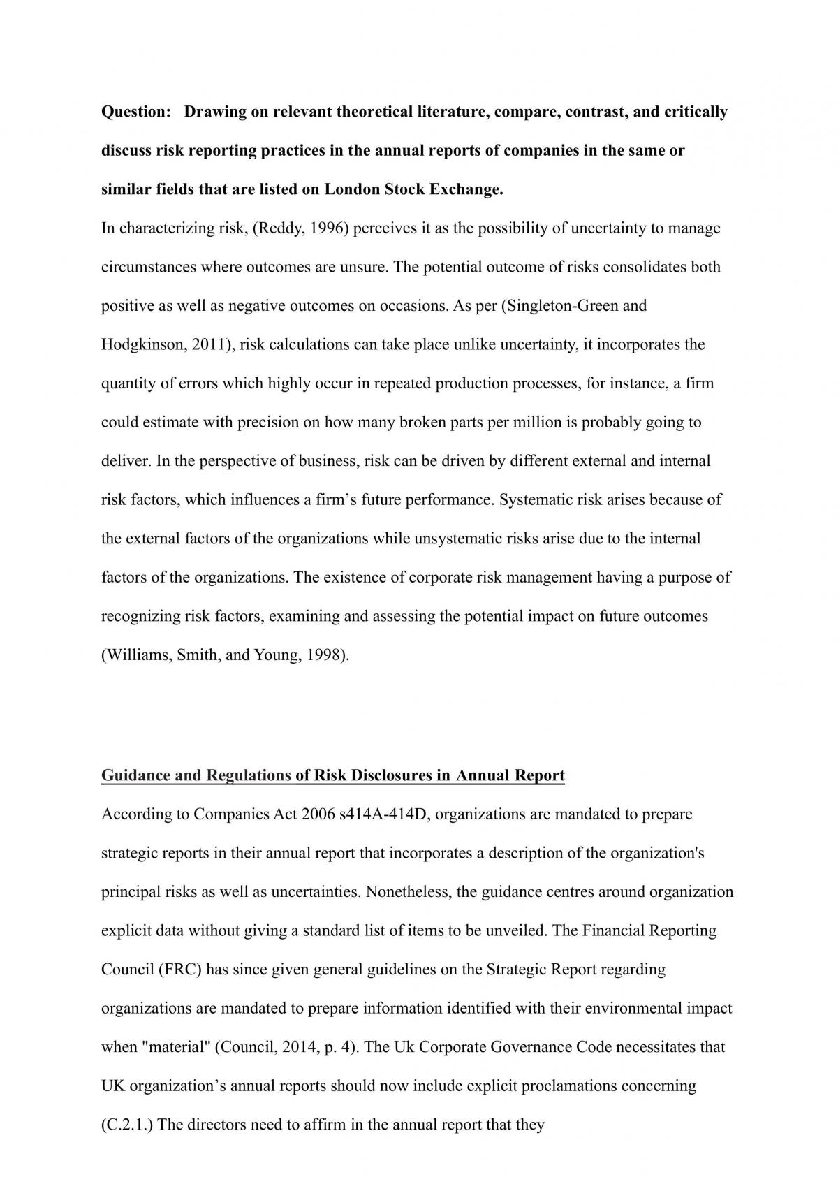 Risk Reporting  - Page 1