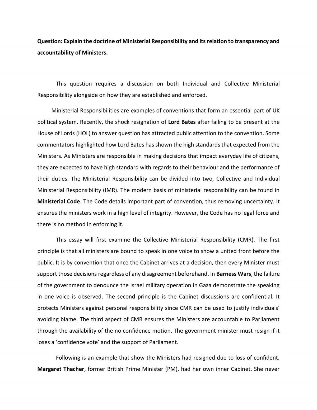 Ministerial responsibility - Page 1