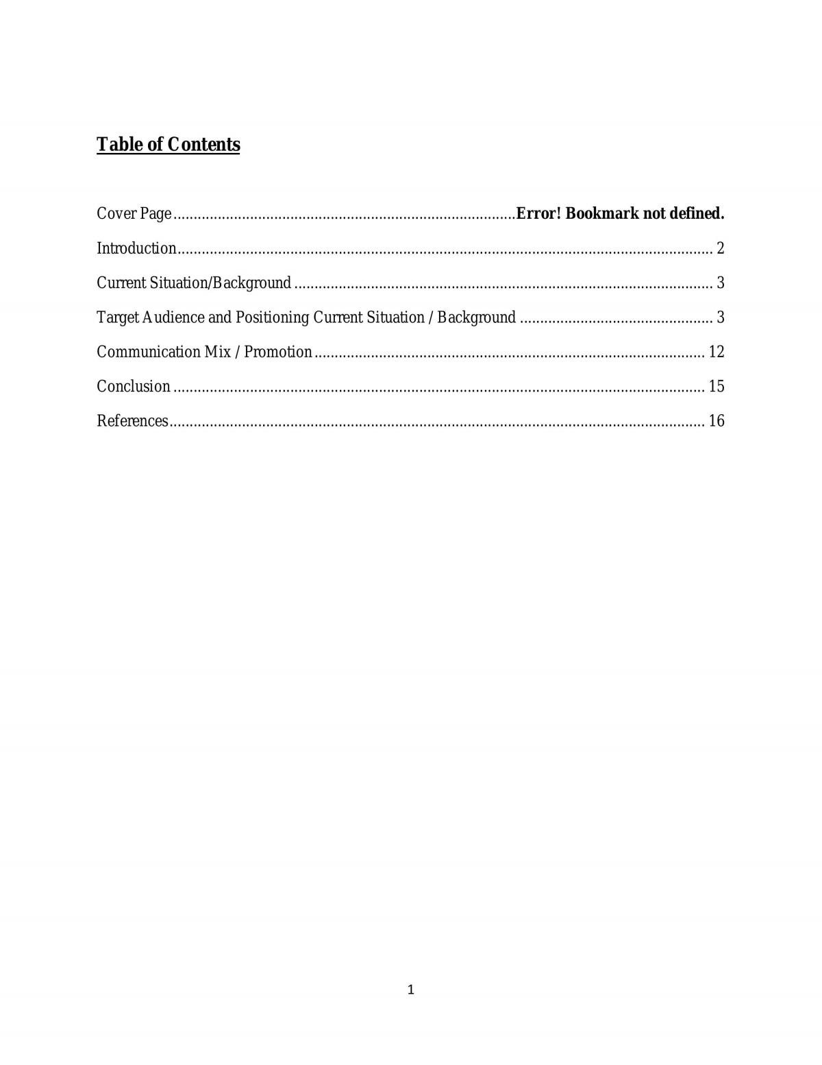 WMKT2106 Group Assignment - Page 1