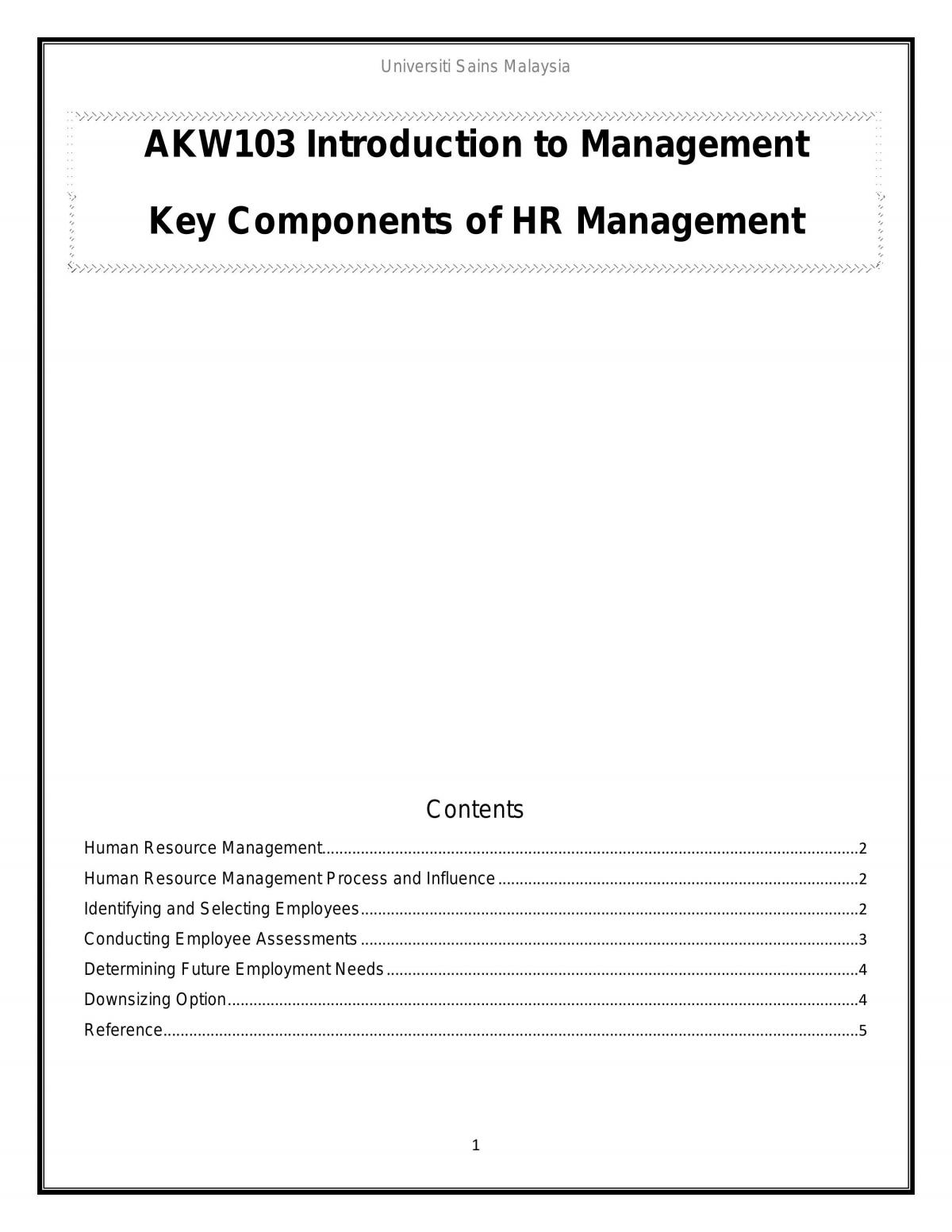 Key Components of HR Managers - Page 1