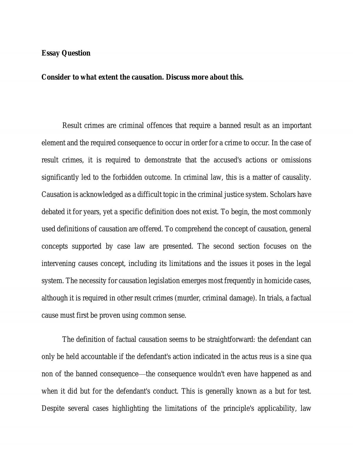 Causation essay  - Page 1