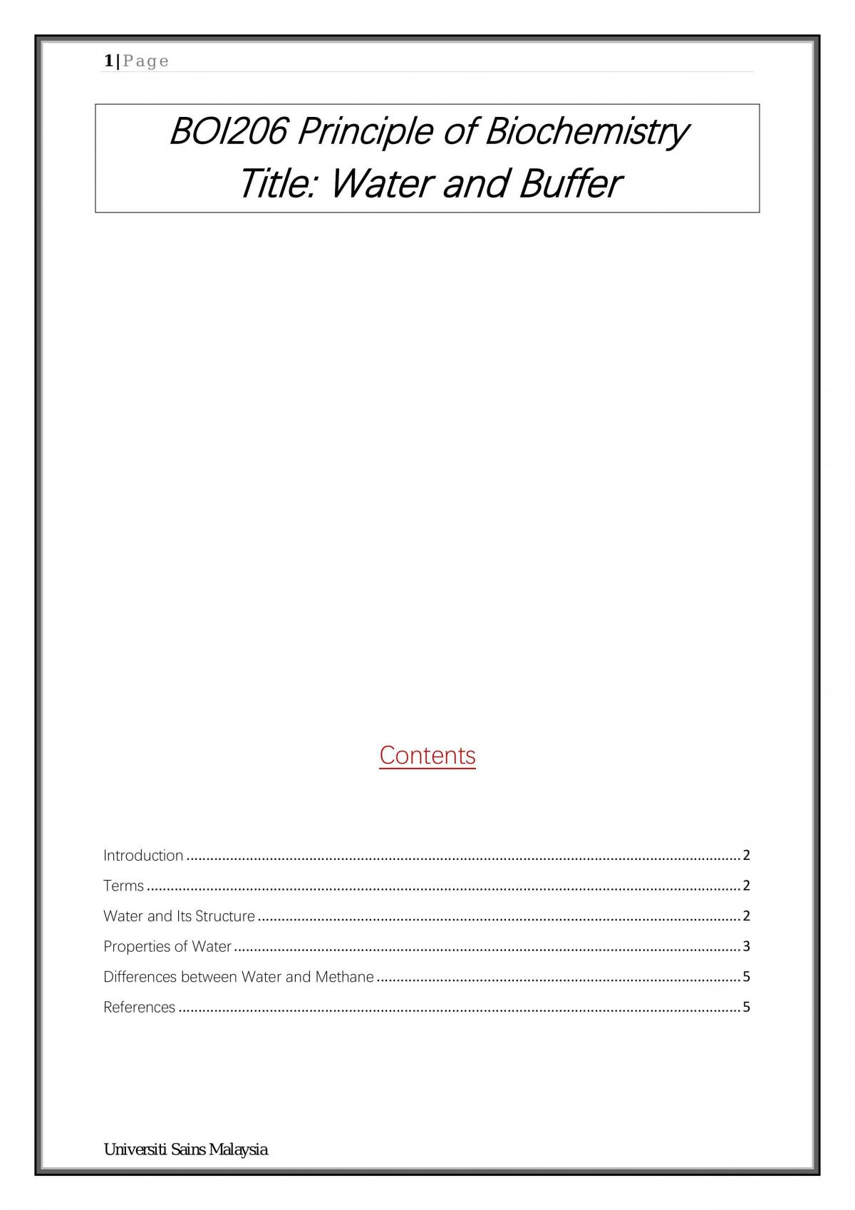 Water and Buffer - Page 1