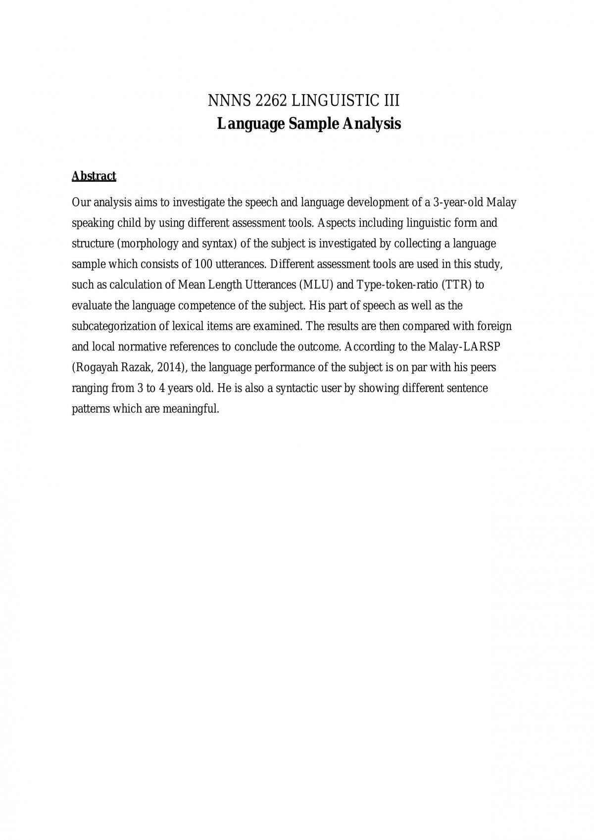 Sampling analysis - Page 1