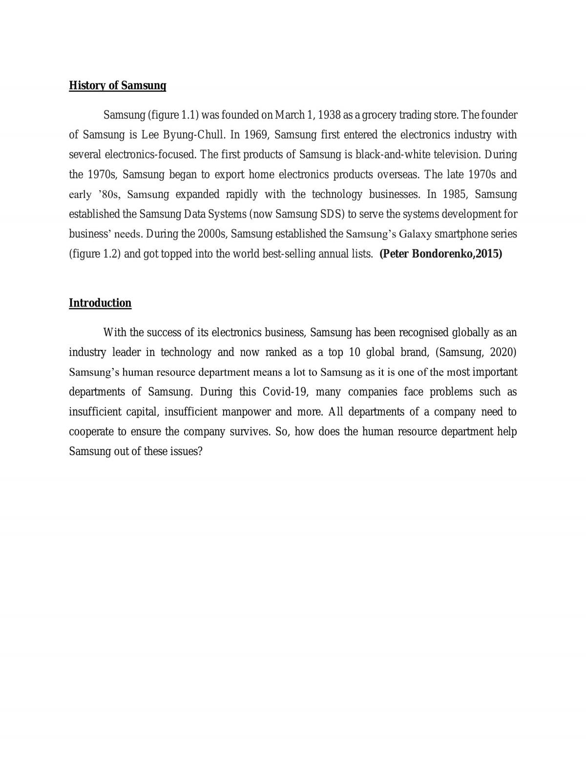 Human Resource Management Analyses of Samsung - Page 1
