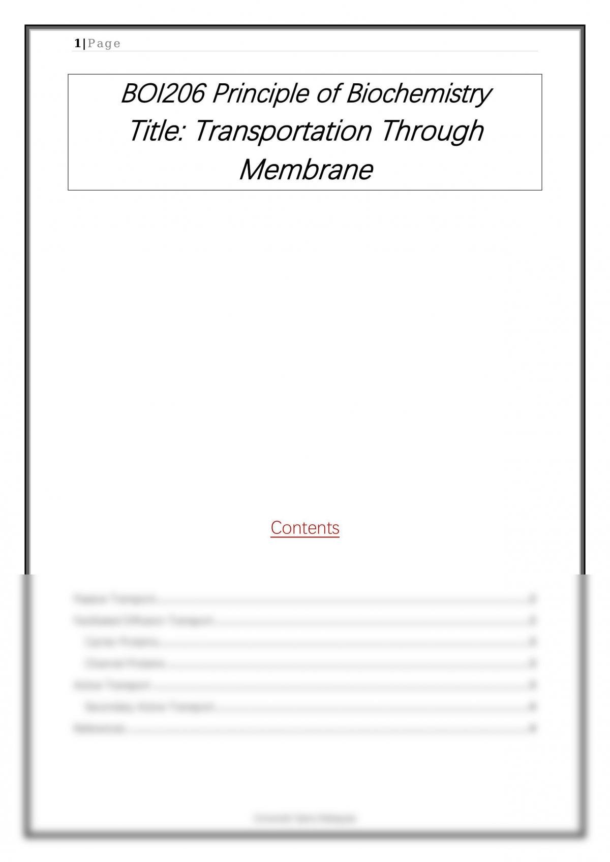 Transportation Through Membrane - Page 1