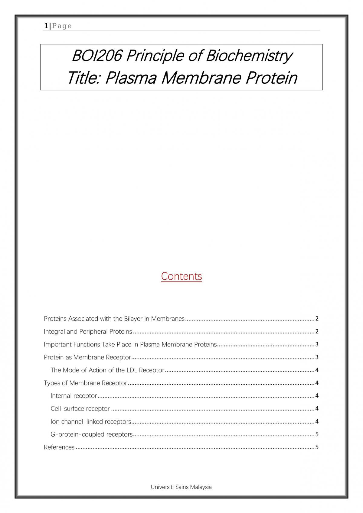 Plasma Membrane Protein - Page 1