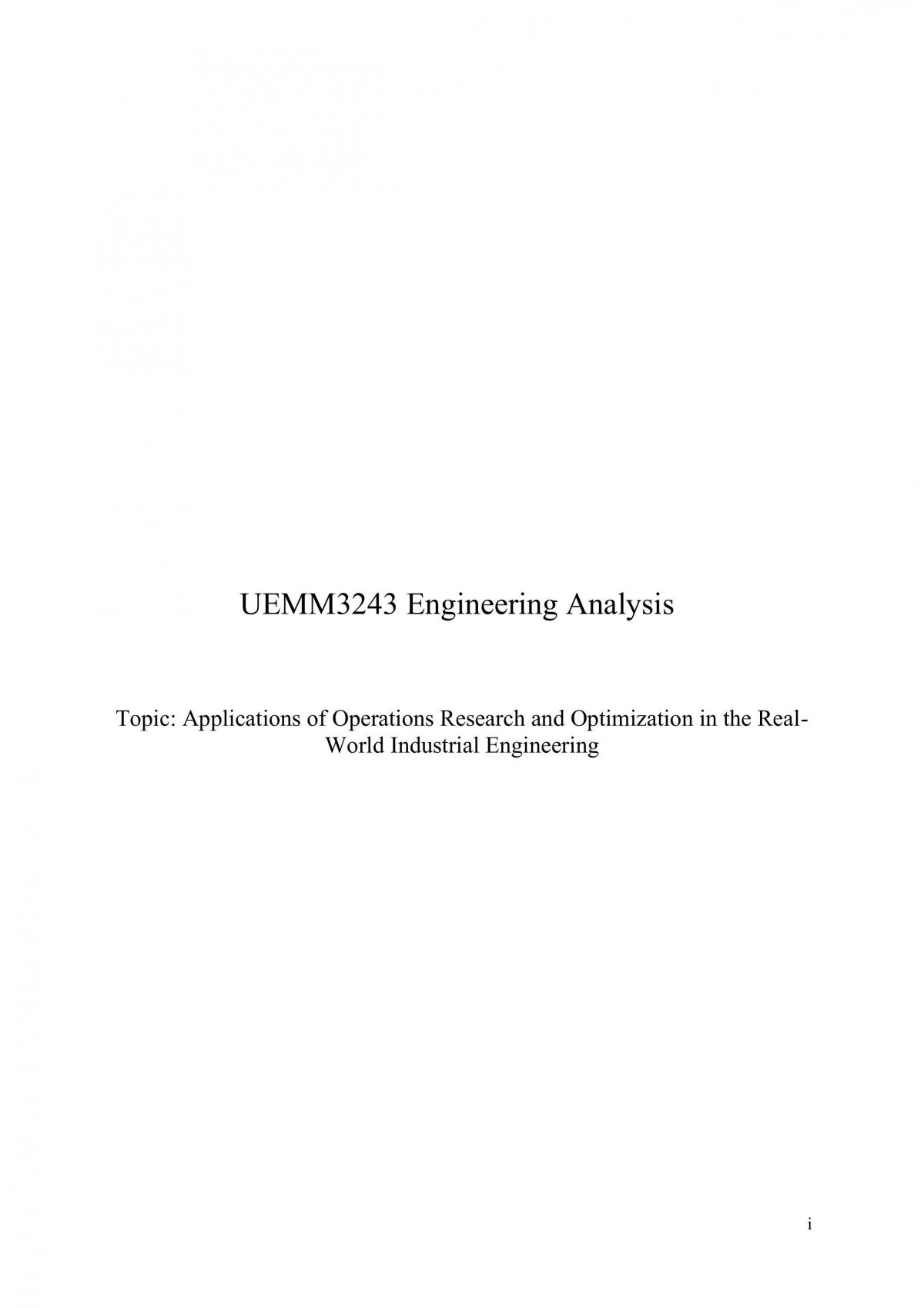Applications of Operations Research and Optimization in the Real-World Industrial Engineering - Page 1