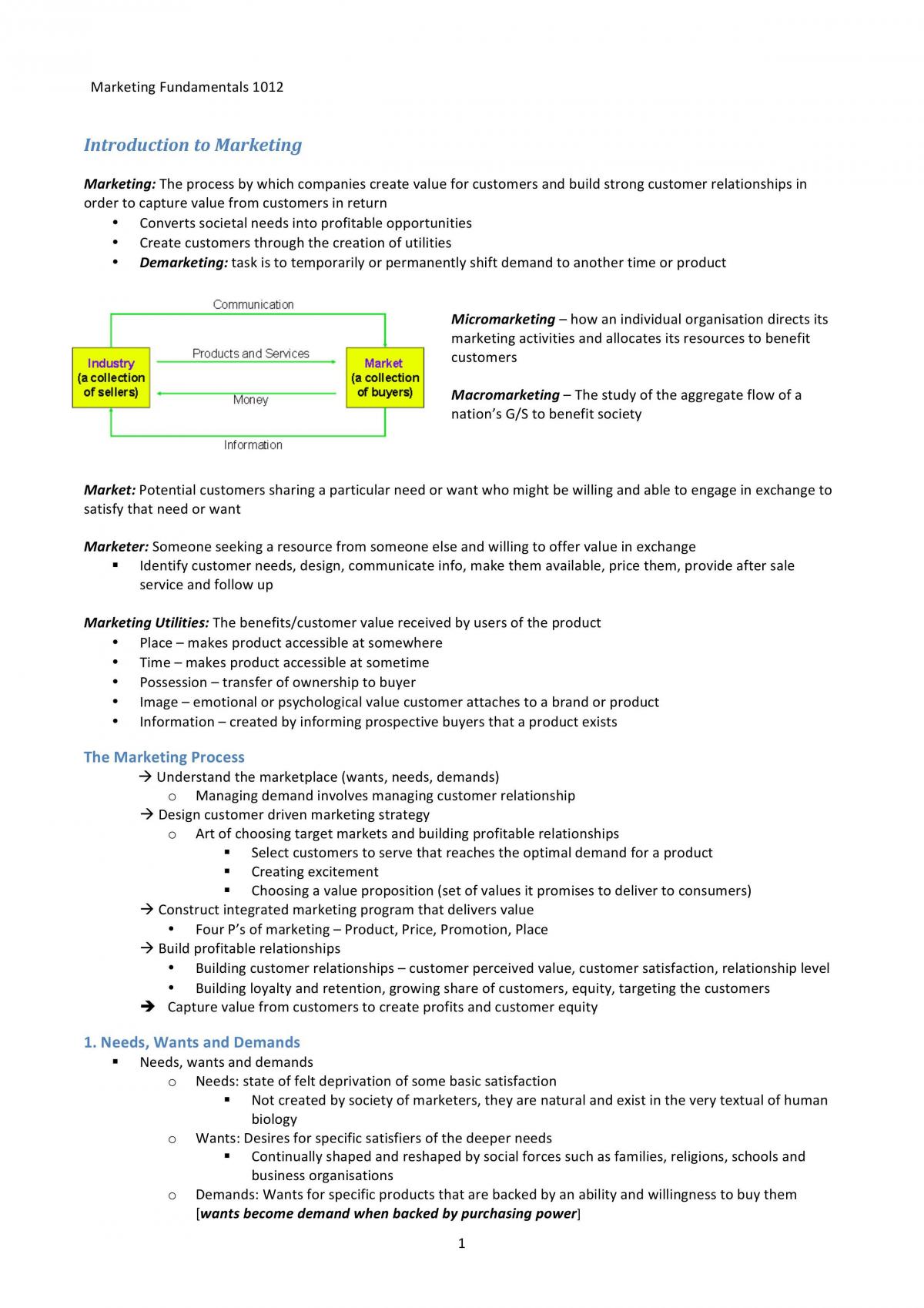 Complete set of notes for MARK1012  - Page 1