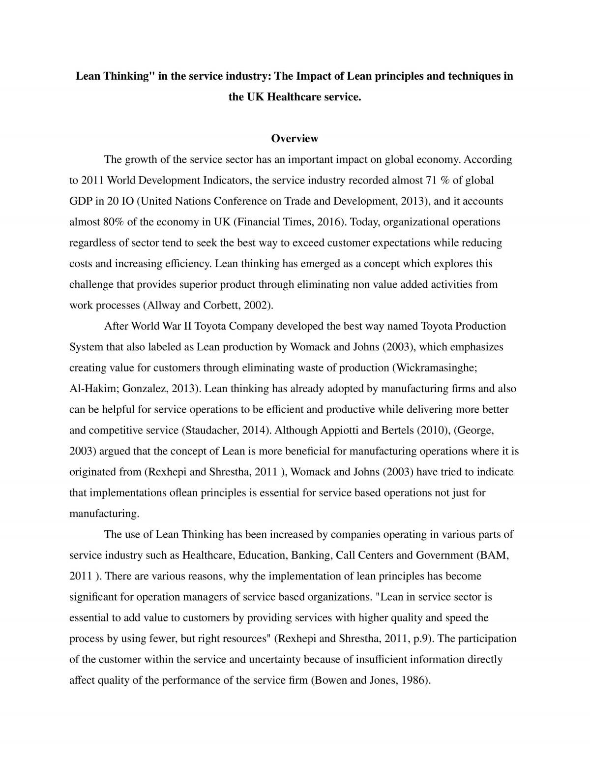 Effect of Lean Principles - Page 1