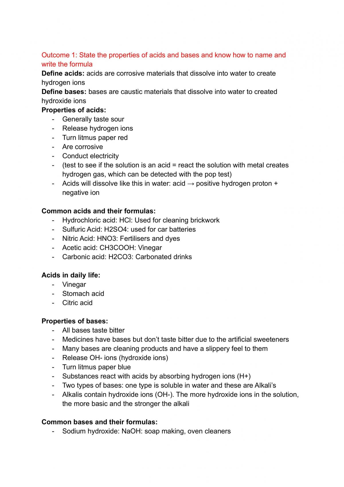 Chemistry Notes - Page 1