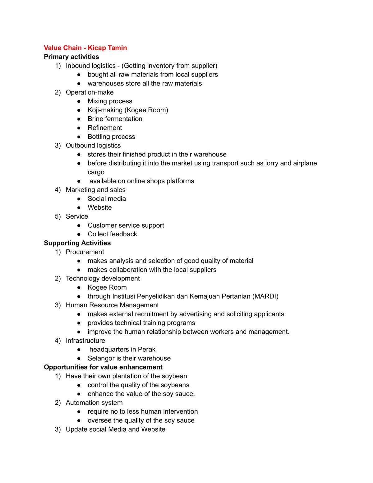 Revision of Value Chain - Page 1
