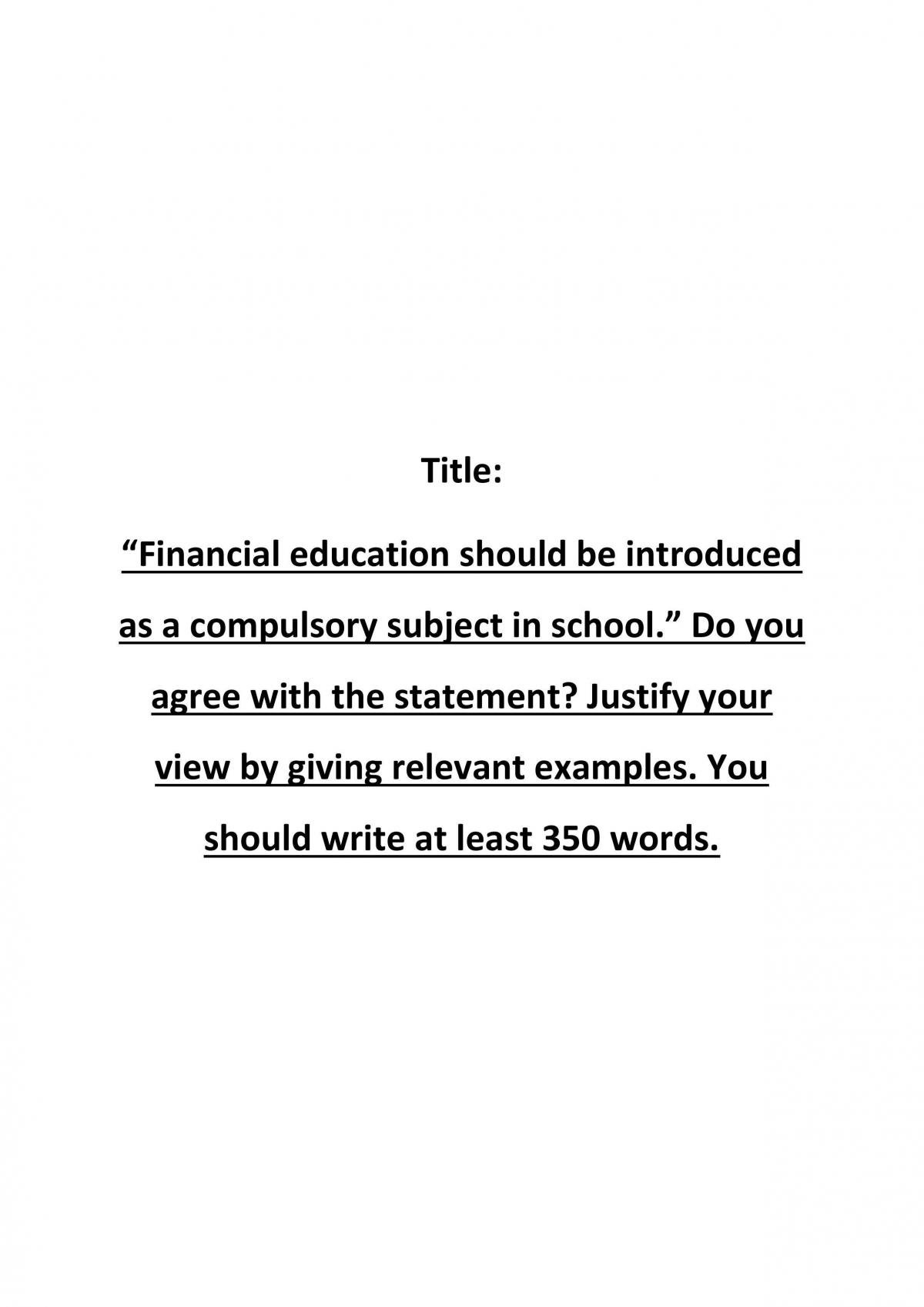 education should be compulsory essay