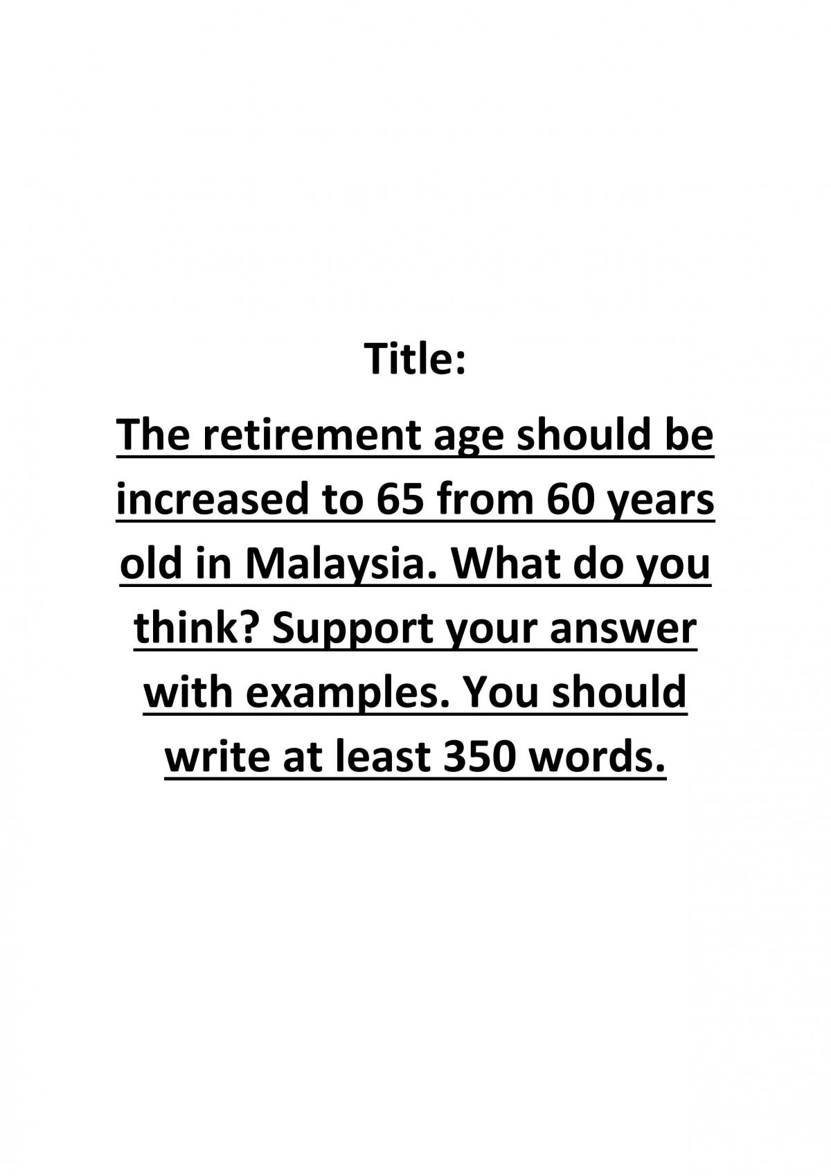 essay on retirement age