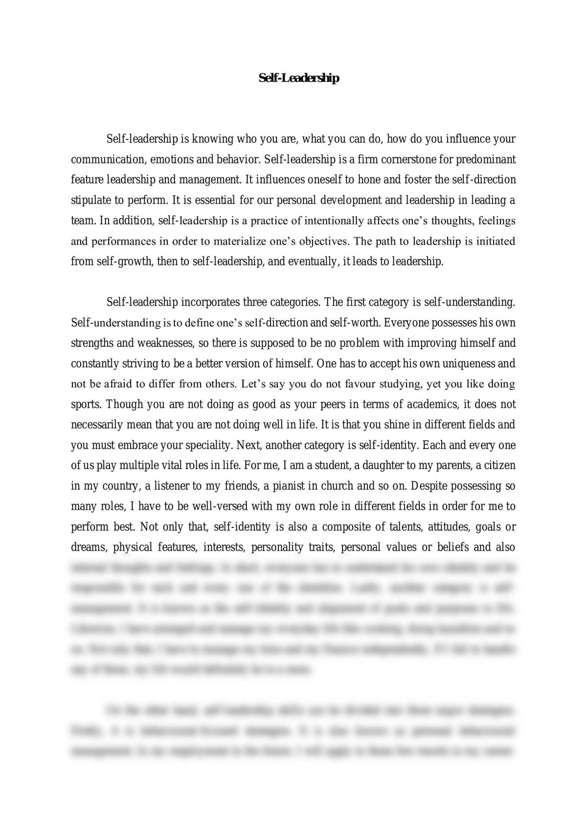 Self-Leadership - Page 1