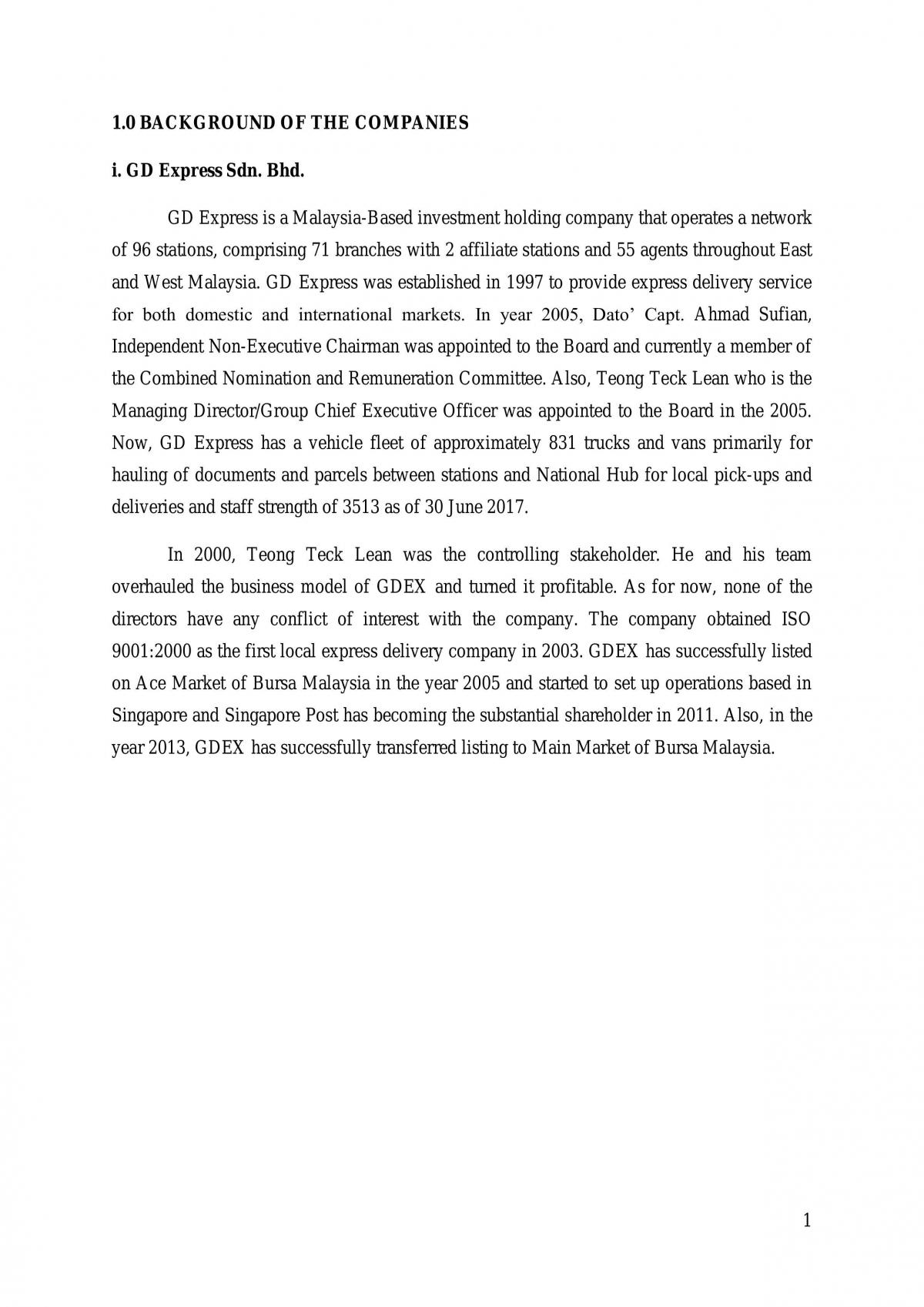 Analysis of GD express  - Page 1
