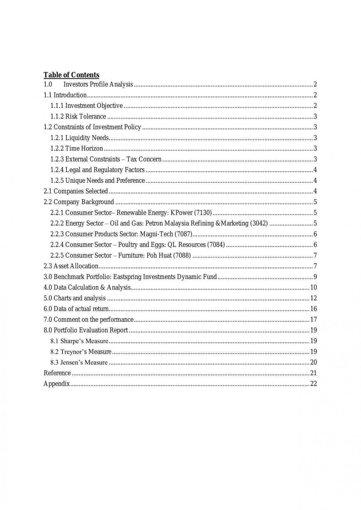 Portfolio Management Group Assignment - Page 1