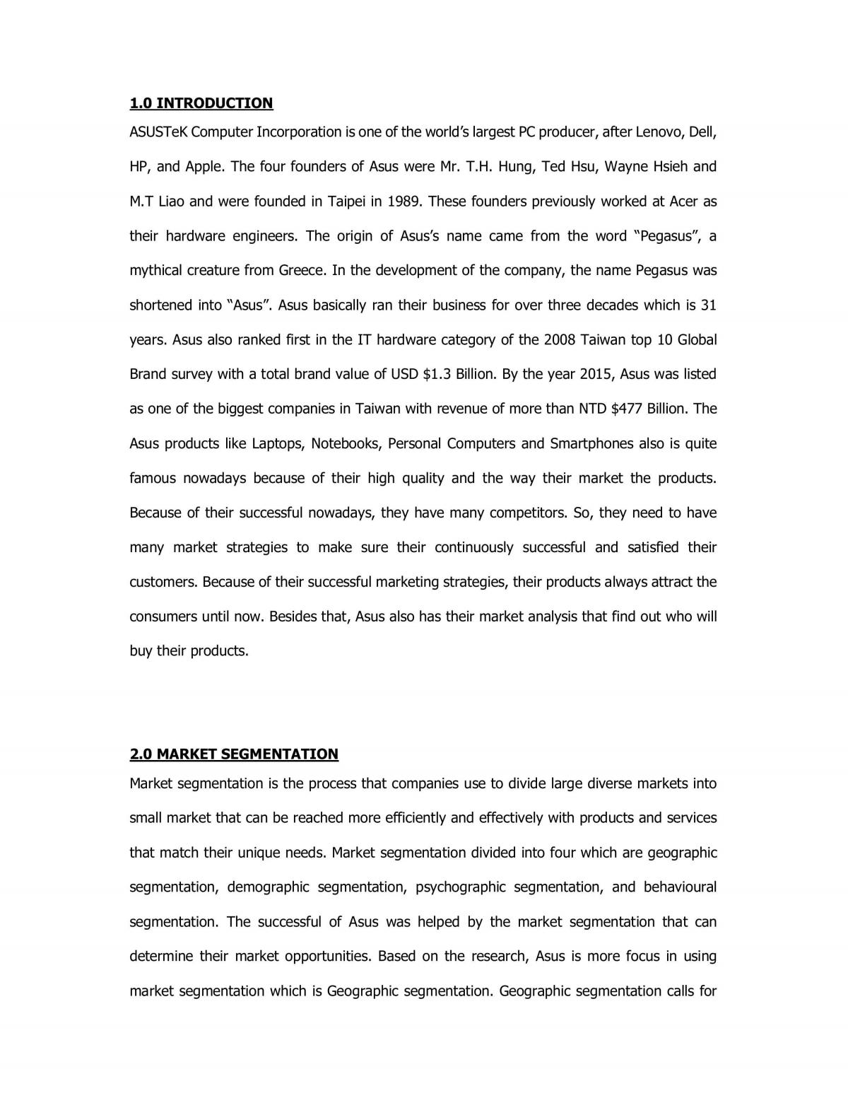 Analysis of Asus  - Page 1